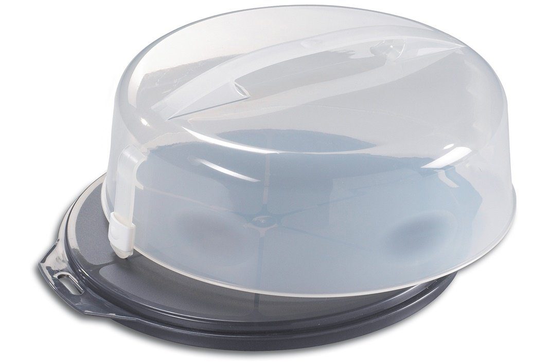 EUROHOME Kuchentransportbox Tortenbehälter - Kuchenbehälter mit Tragegriff und Klickverschluss, Kunststoff, (1-tlg., Kuchencontainer 32 x 14 cm), Sichere Transportbox für Kuchen und Torten