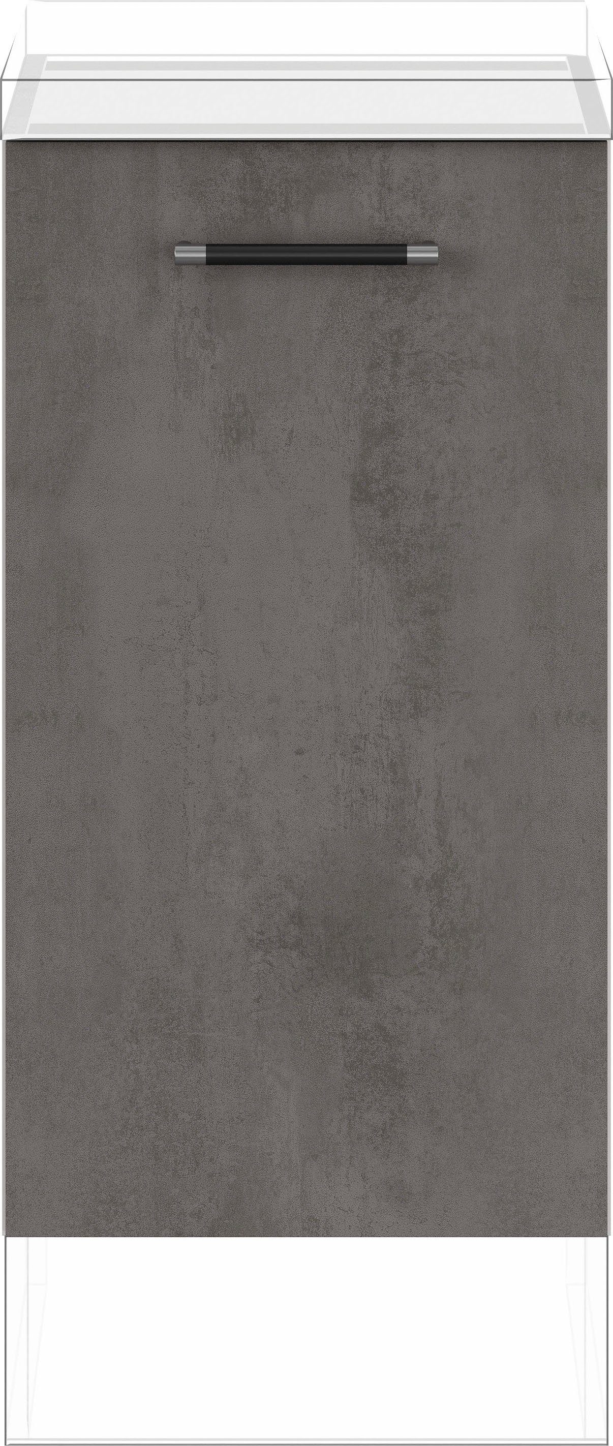 IMPULS KÜCHEN Auszugsunterschrank "Prag", Breite/Höhe: 40/72,3 cm, mit Soft-Close vormontiert, mit Auszug, mit Behälter für Wertstofftrennung