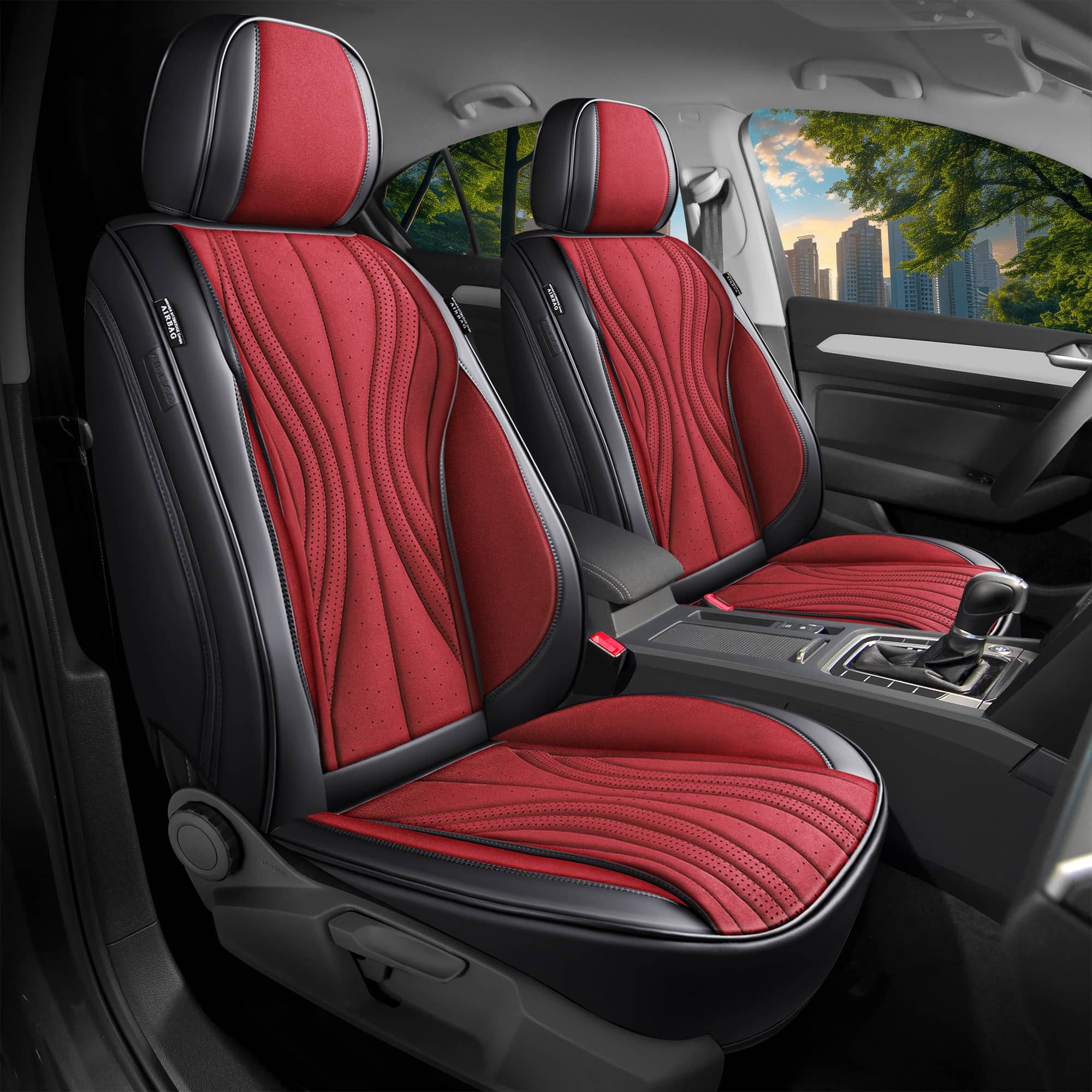 BREMER SITZBEZÜGE Autositzbezug für Seat Toledo 2 1M Bj 1999-04 M2, Set, 2-tlg., Schonbezüge Sitzbezüge Fahrer und Beifahrer, in Schwarz/Rot