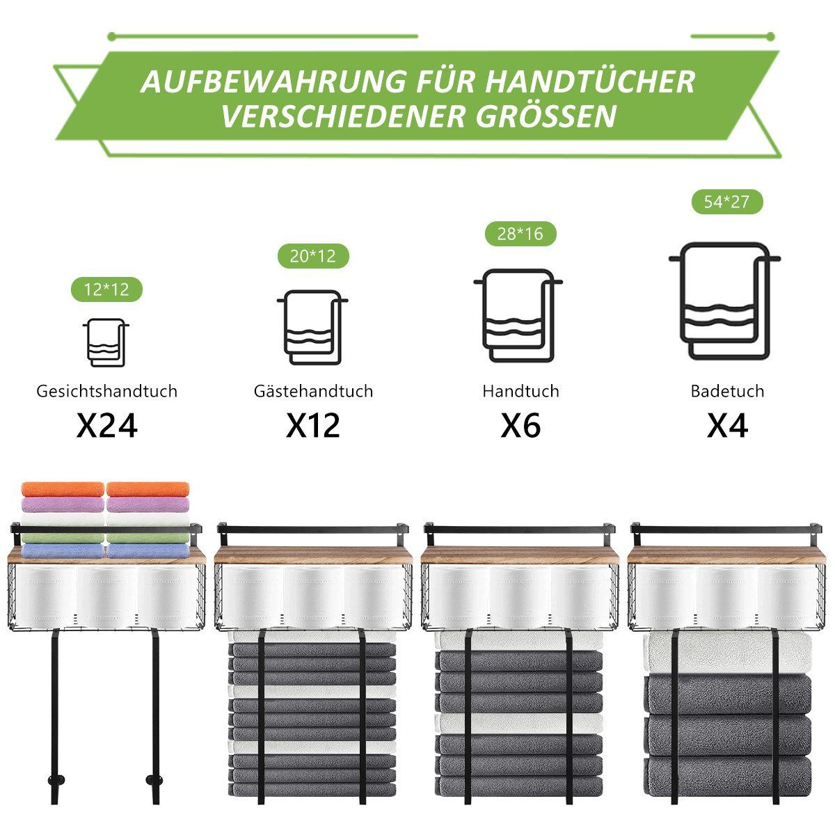 POPOLIC Handtuchstange Handtuchhalter Handtuchregal Wand Montage 40cm Badre günstig online kaufen