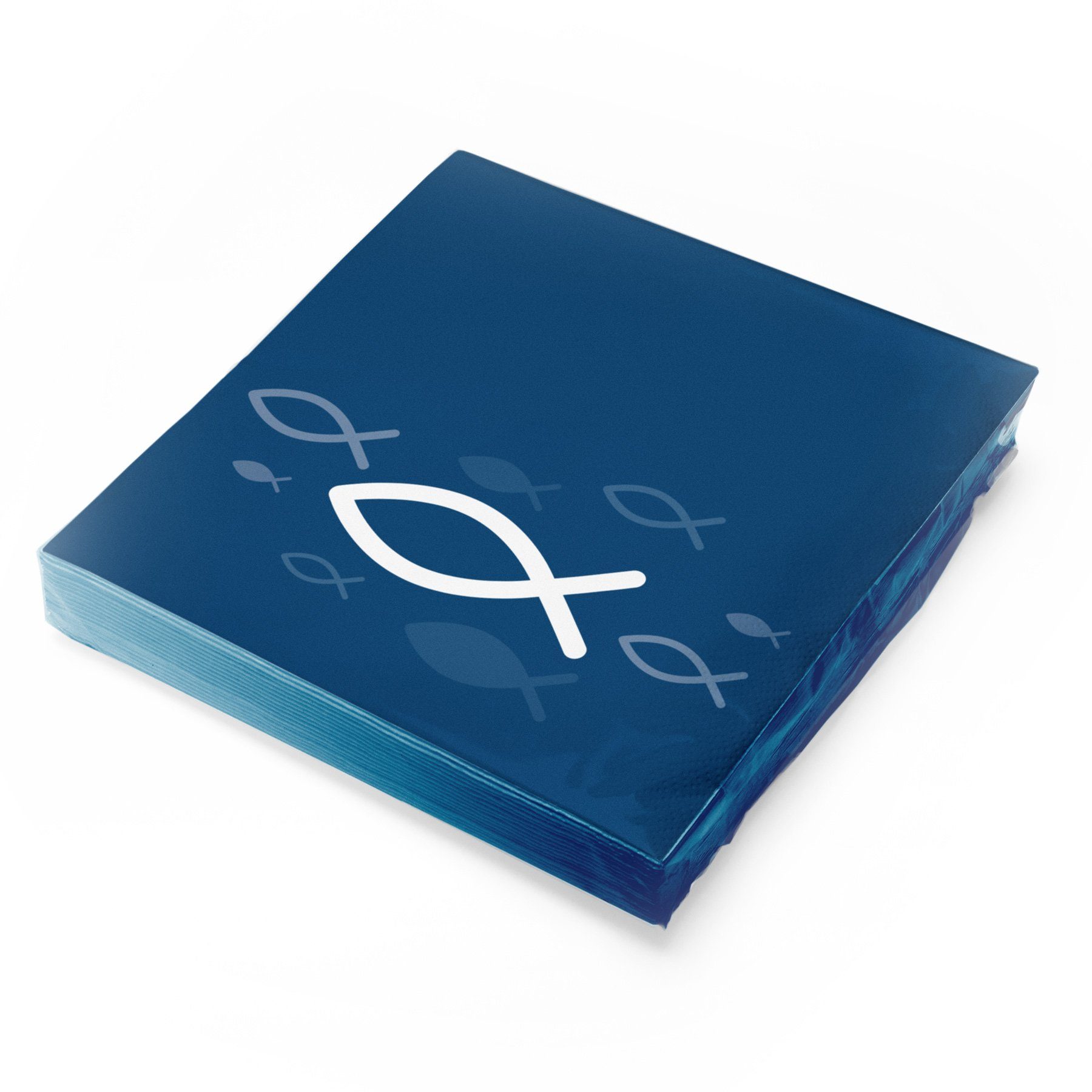 itenga Papierserviette itenga Servietten Fisch Blau Weiß 30 x 30 cm 3-lagig 20 Stück