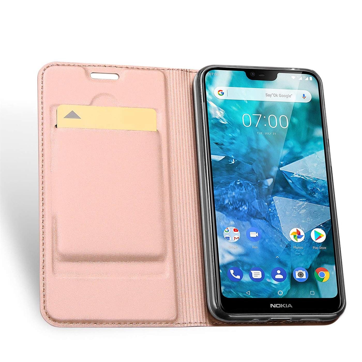 CoolGadget Handyhülle Klapptasche Wallet Kartenfach für Nokia 8.1 6,18 Zoll, Ultra Slim Flip Case Hülle Klapphülle Cover Schutzhülle