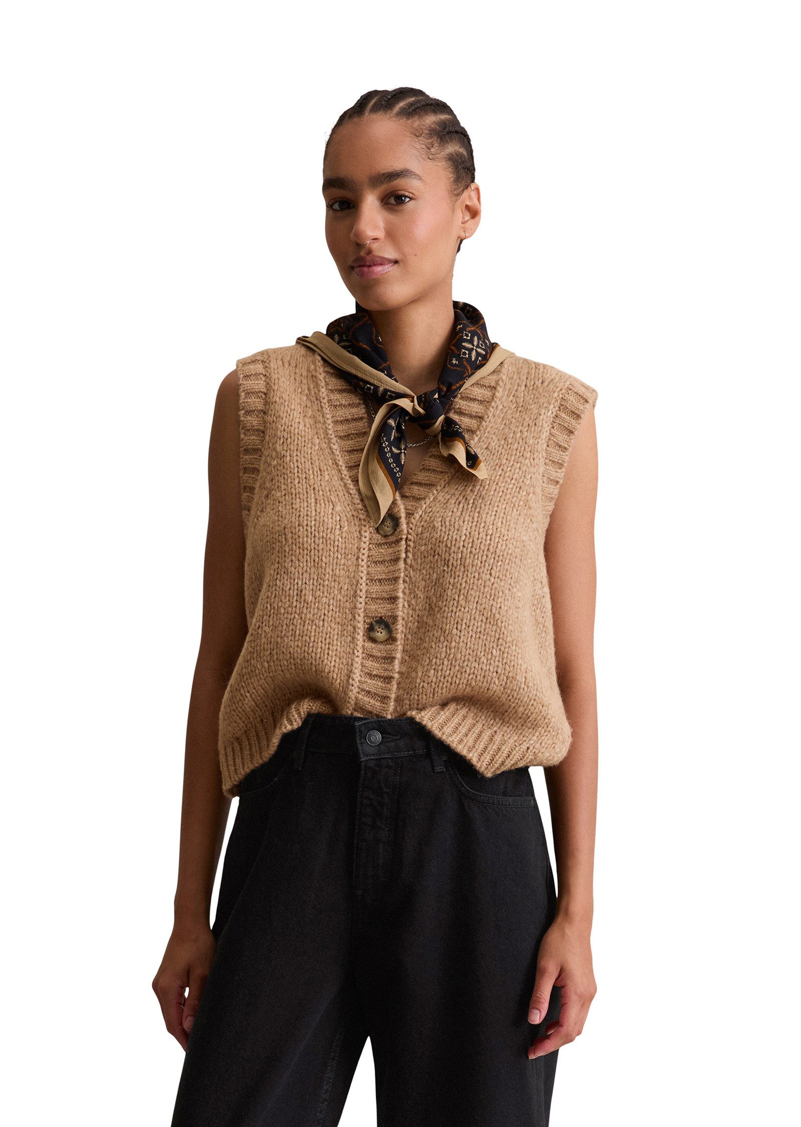 Marc O'Polo DENIM Strickweste aus kuscheligem Schurwolle-Alpaka-Mix