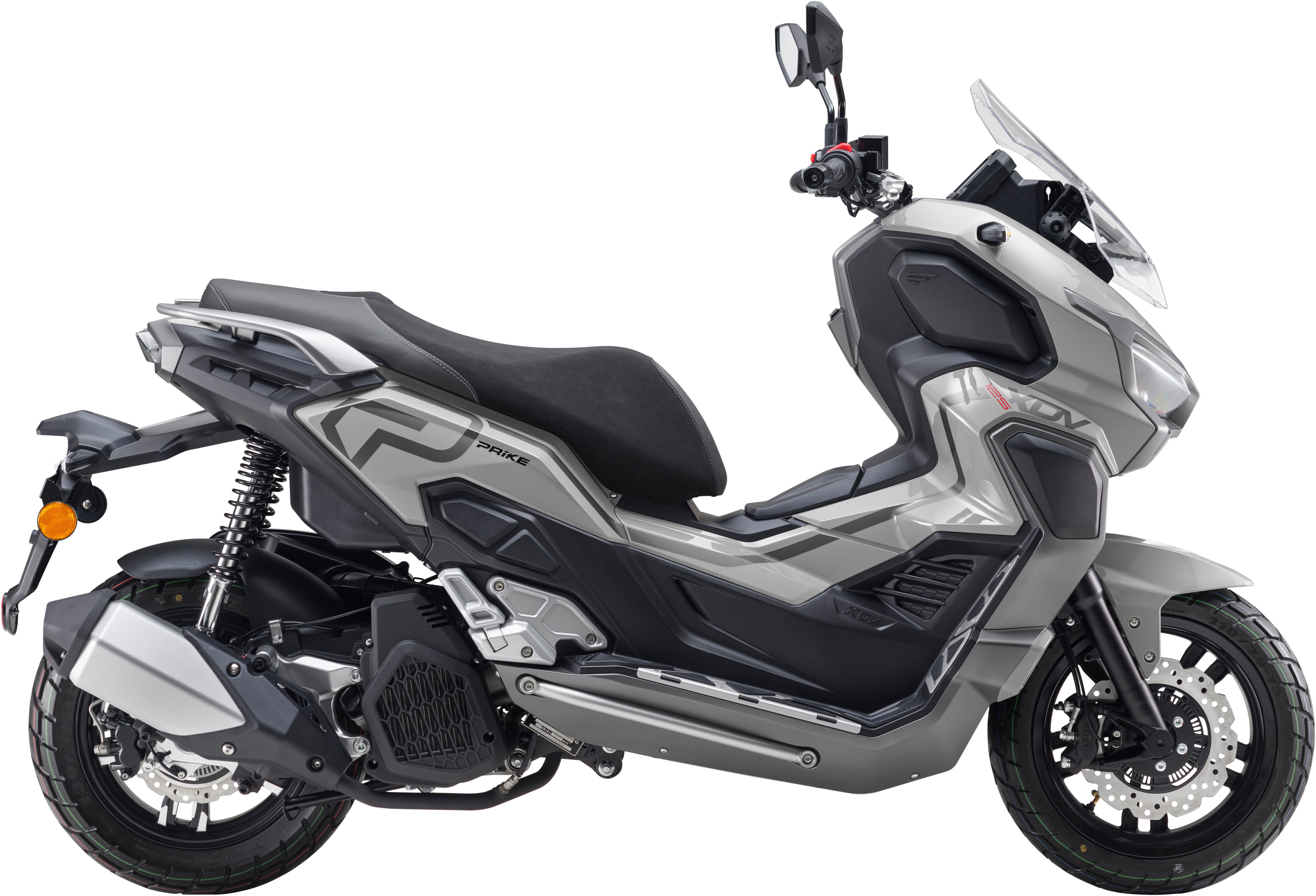 PRIKE Motorroller PRIKE XDV 125, E5+, Adventure, ADV Roller, 125 ccm, 95 km/h, Euro 5+, ABS, Windschutz, Heizgriffe, USB, EFI, digitales Display