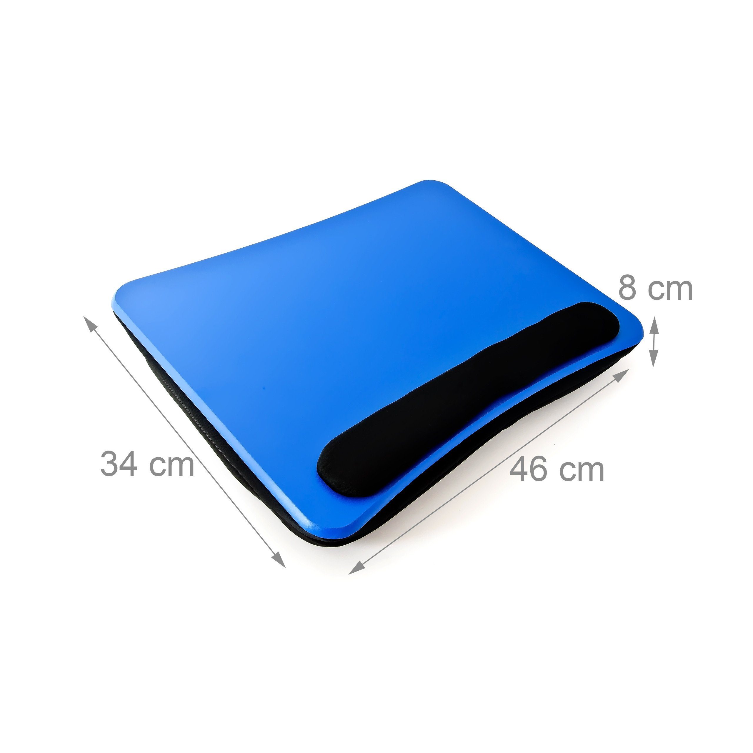 relaxdays Laptop Tablett Handauflage Laptopkissen Blau, mit Faserplatte