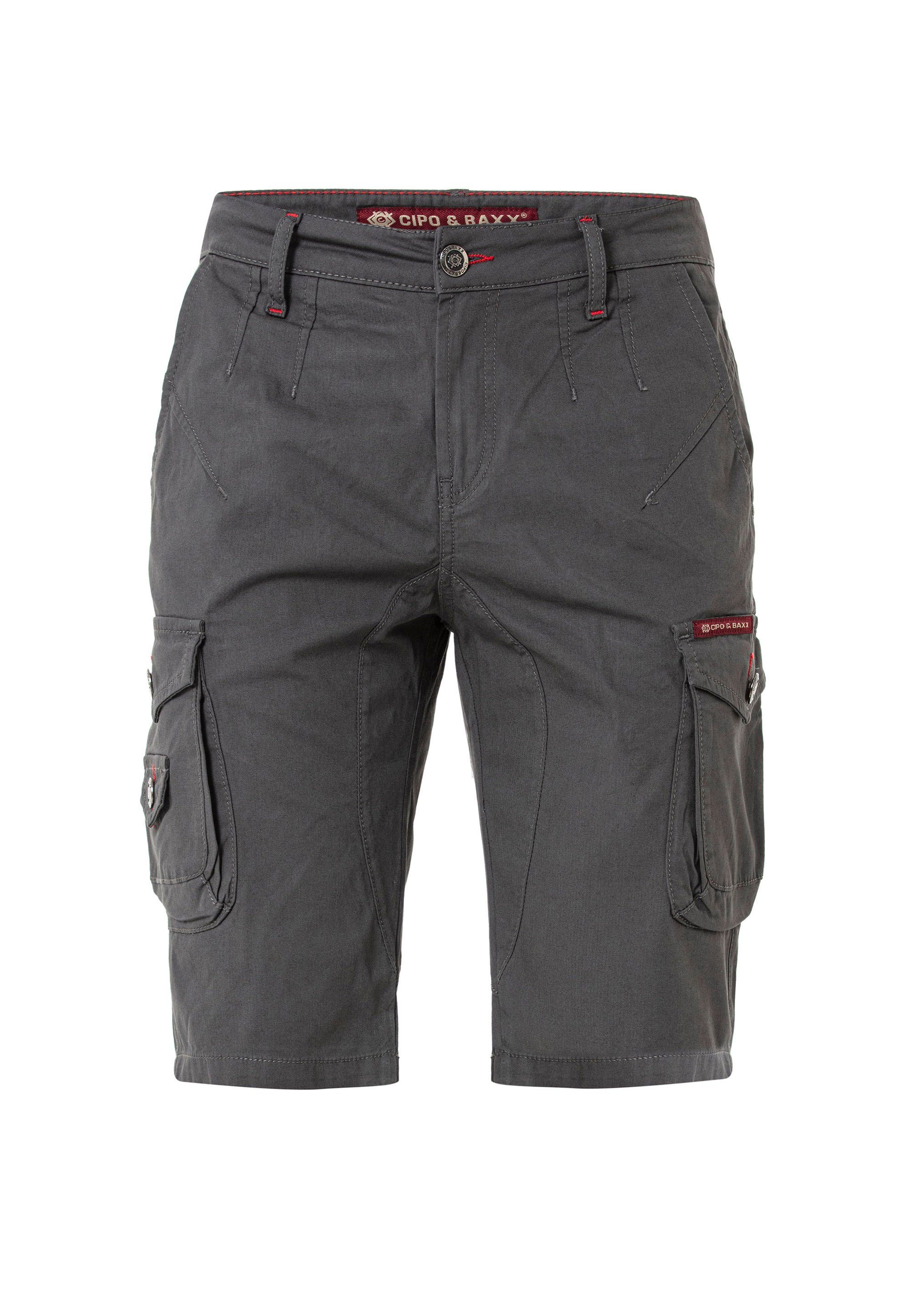 Baxx Cipo Cargotaschen Shorts mit & praktischen grau