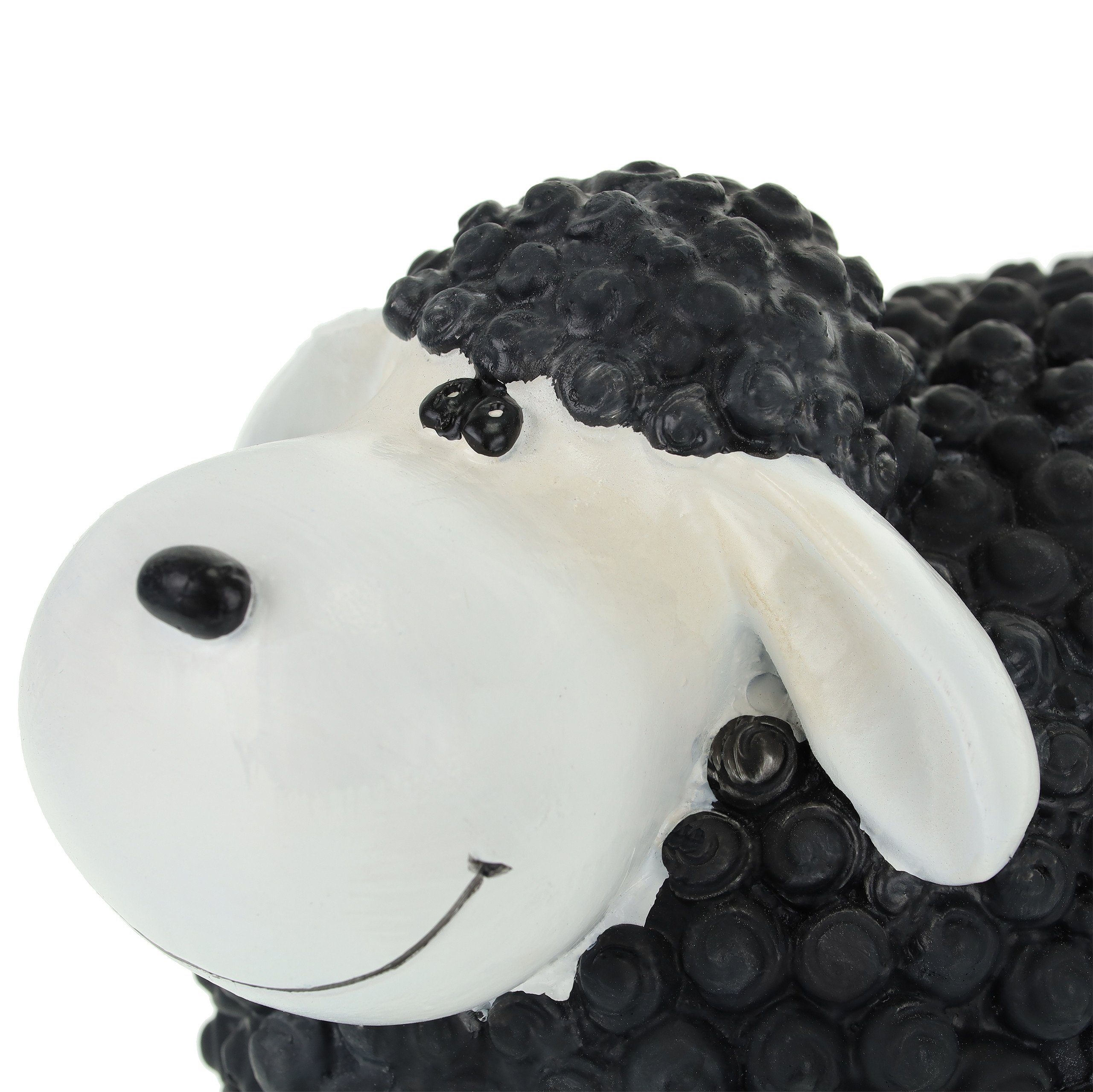 relaxdays Gartenfigur Gartenfigur Weiß Schaf, Schwarz Schwarz