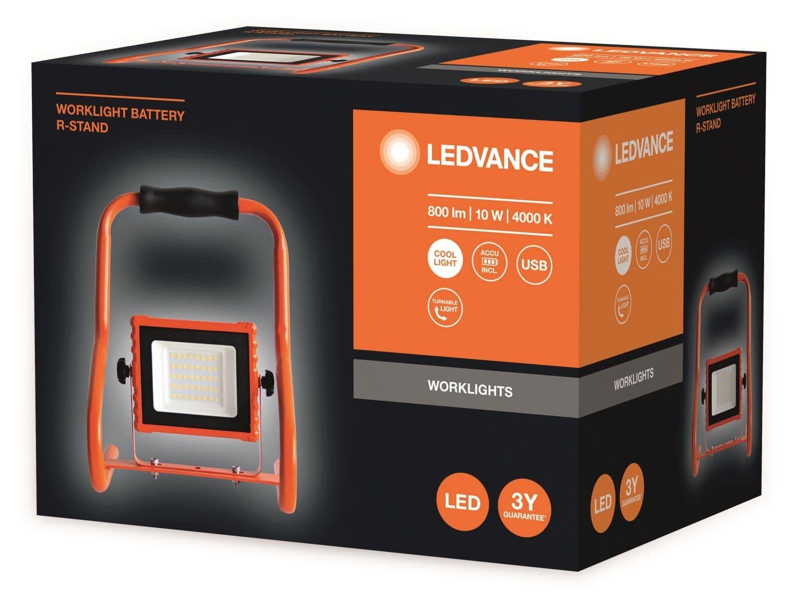 LEDVANCE LED-Baustrahler, 10W, Ledvance 800lm, Arbeitsleuchte 4000K