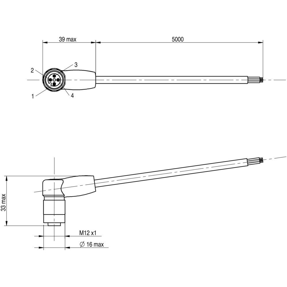 Thumbnail - MD Micro Detectors Sensor MD Micro Detectors CD12M/0B-050C1 Anschlusskabel für Sensoren CD12M/0, (CD12M/0B-050C1)