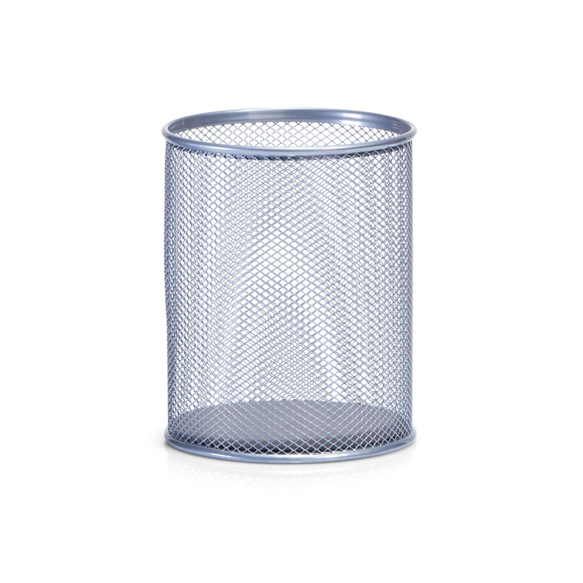 Zeller Present Becher Utensilienbecher, Metall, Mesh, silber, Ø11 x 13 cm