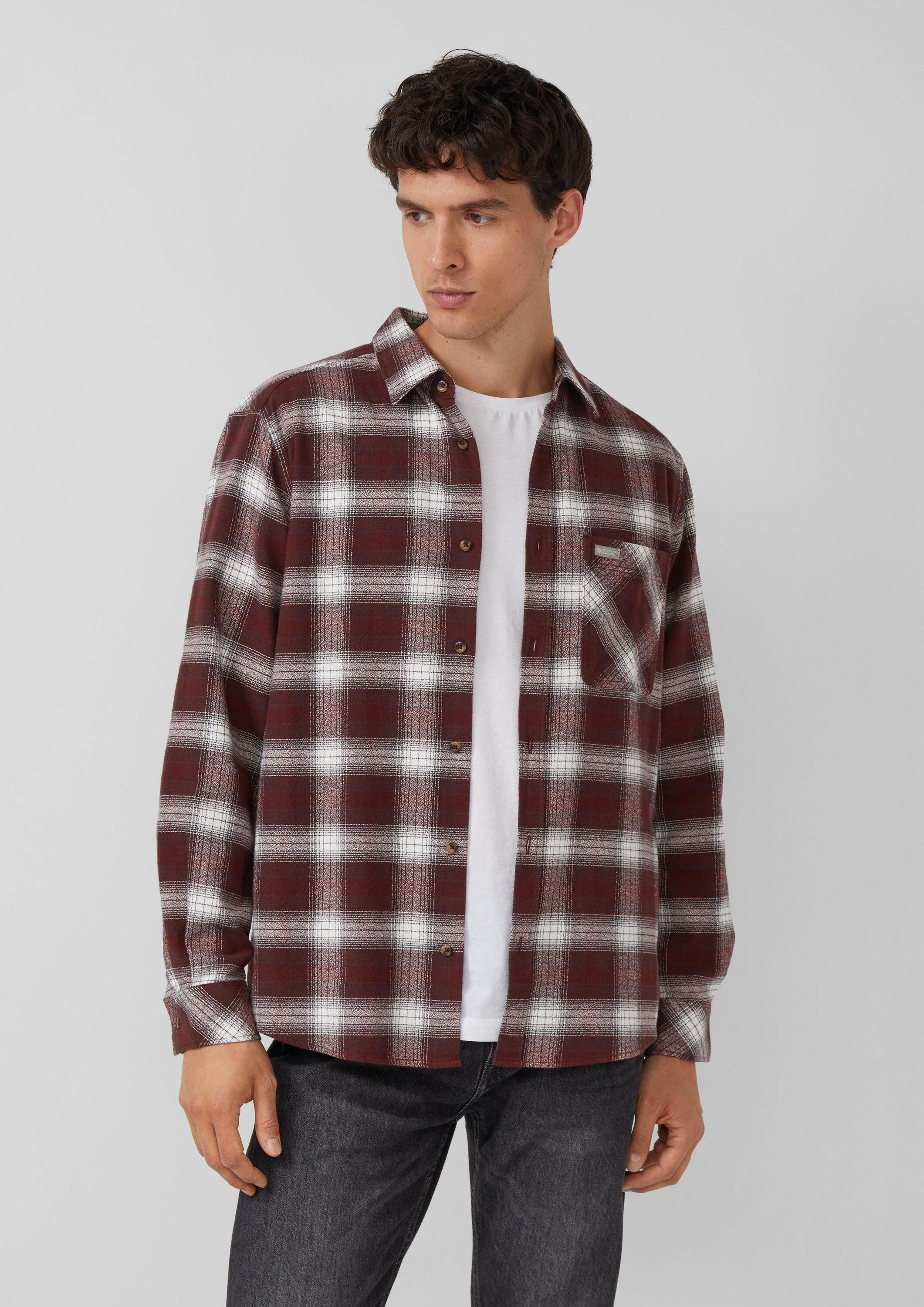s.Oliver Langarmhemd Hemd Regular Fit: Kariertes Hemd aus Flanell günstig online kaufen