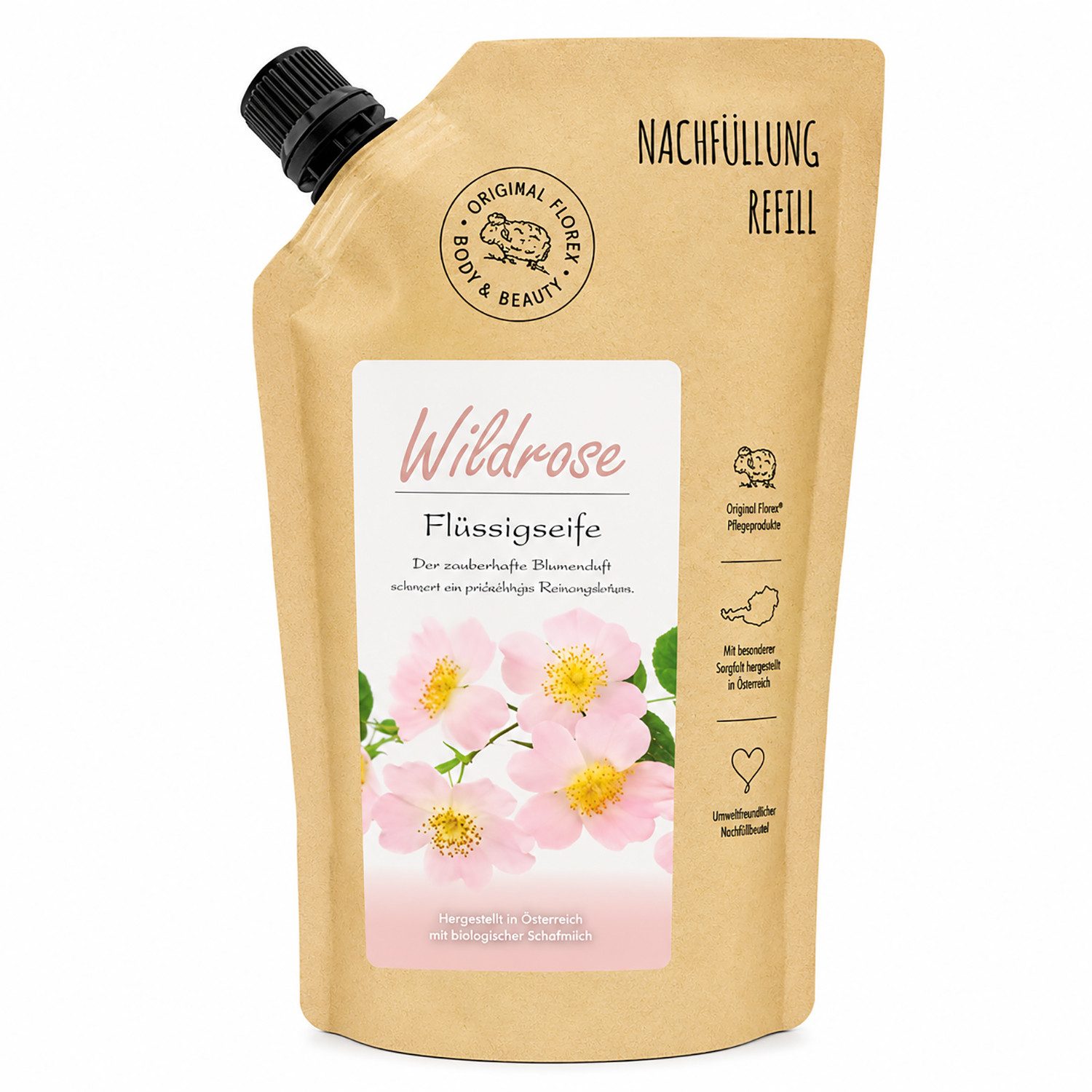 Gerlinde Hofer _ Florex GmbH Flüssigseife mit biologischer Schafmilch 500ml - Wildrose