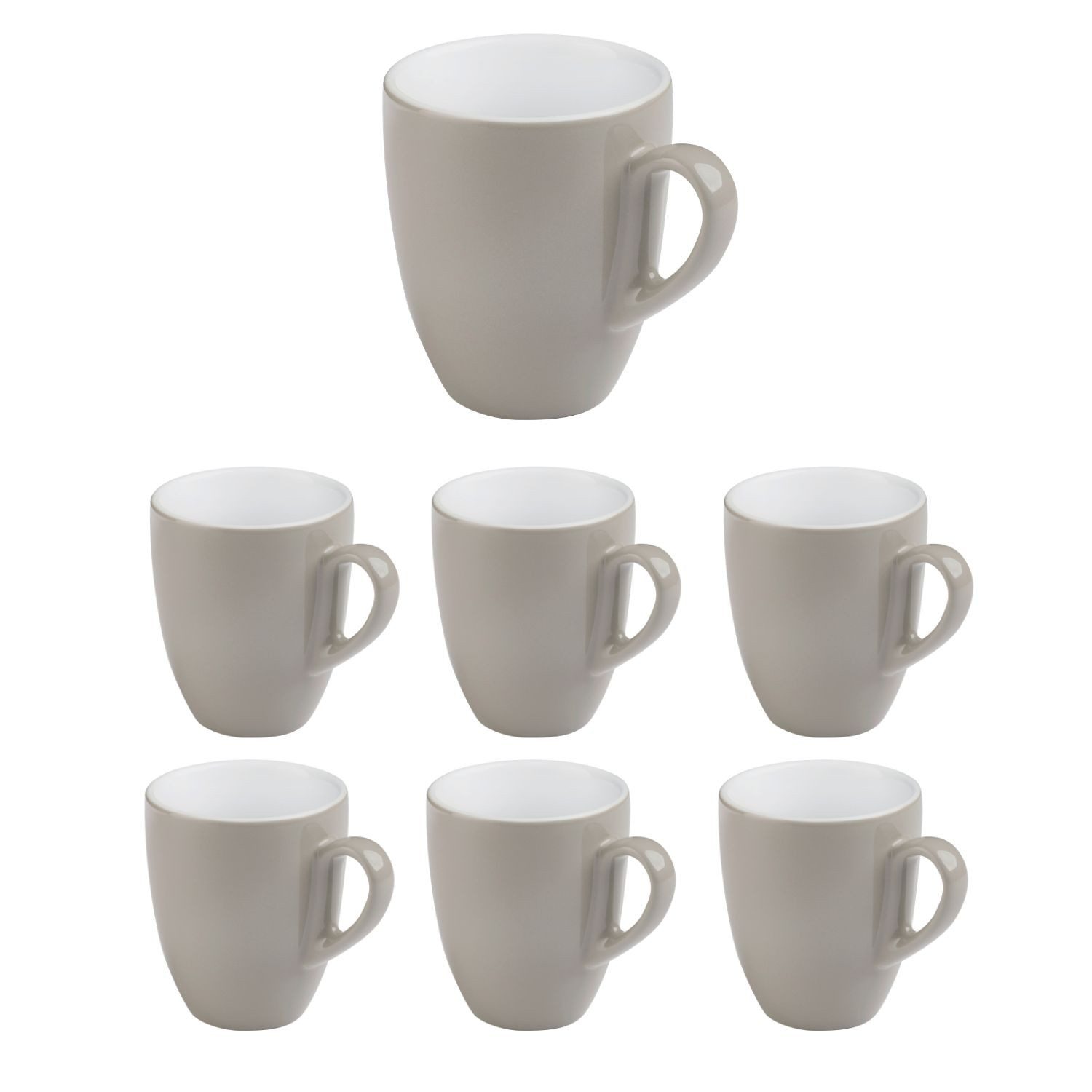 APS Tasse SNUG, 6-tlg., Porzellan, Ø 8,5 cm, H: 10 cm, 330 ml, Porzellan, Griff: 3 cm