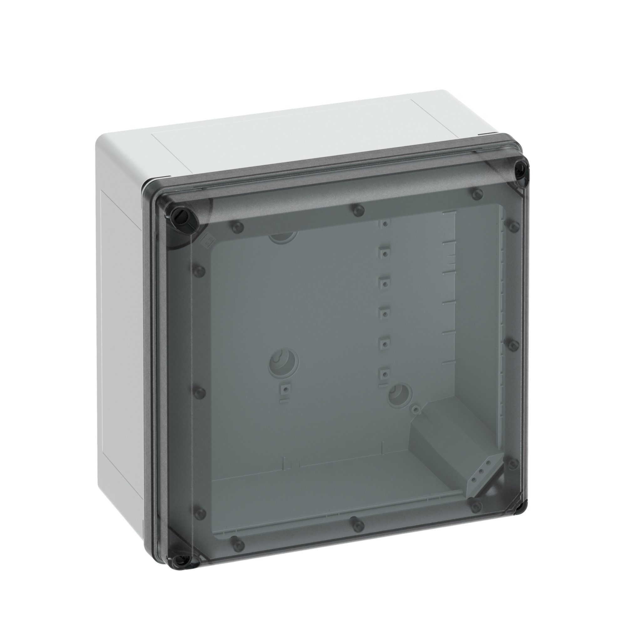 SPELSBERG Verteilerbox GEOS-L - Leergehäuse, Outdoorgehäuse, Industriegehäuse, robust, IP66/IP67/IP69, transparenter Deckel, 300 x 300 x 180 mm