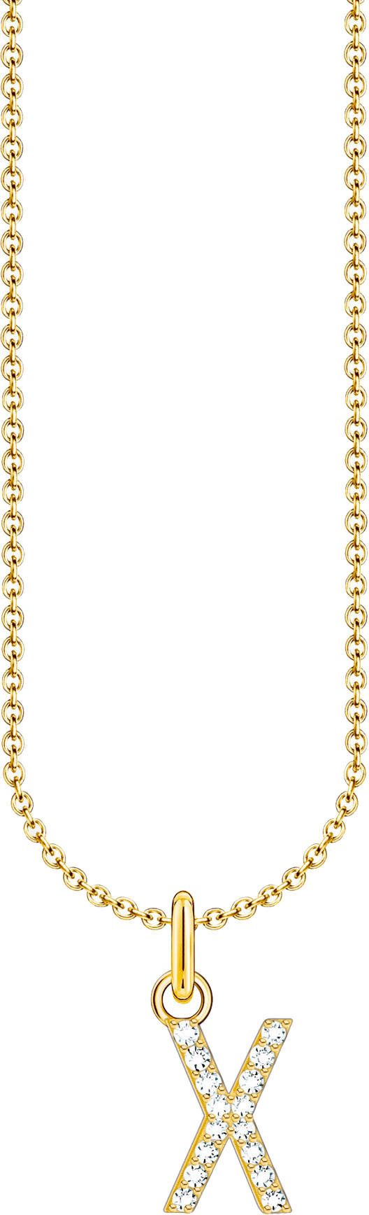 THOMAS SABO Kette mit Anhänger Buchstabe, mit Zirkonia (synth)