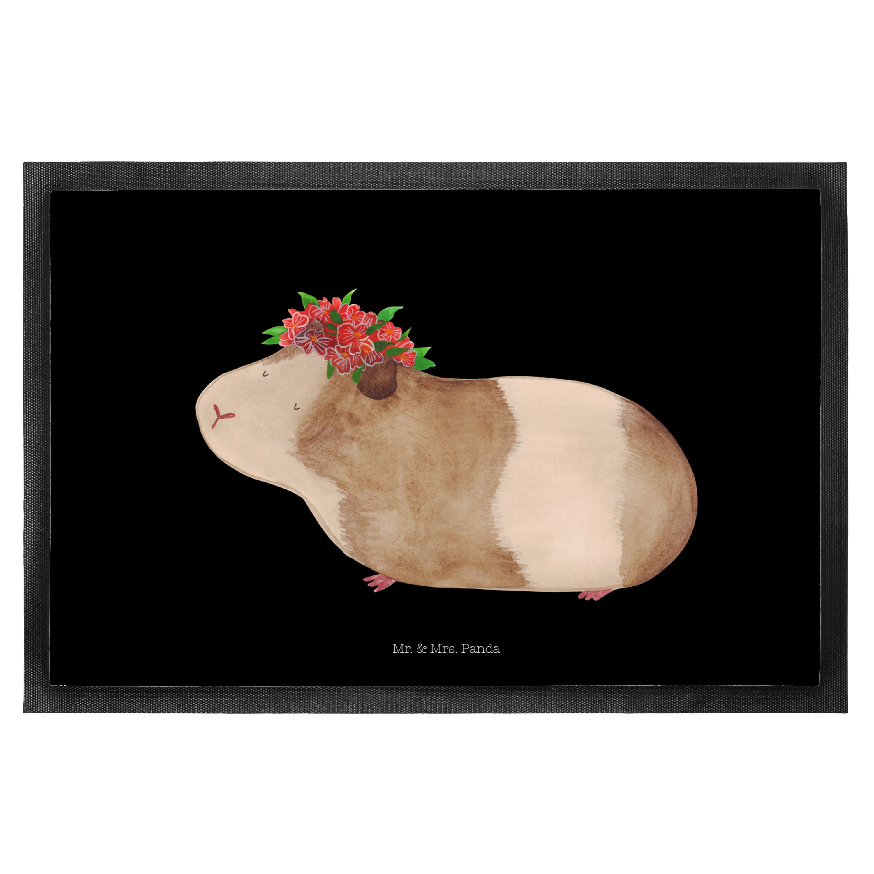Fußmatte Meerschweinchen weise Schwarz Geschenk, lustige Sprüche