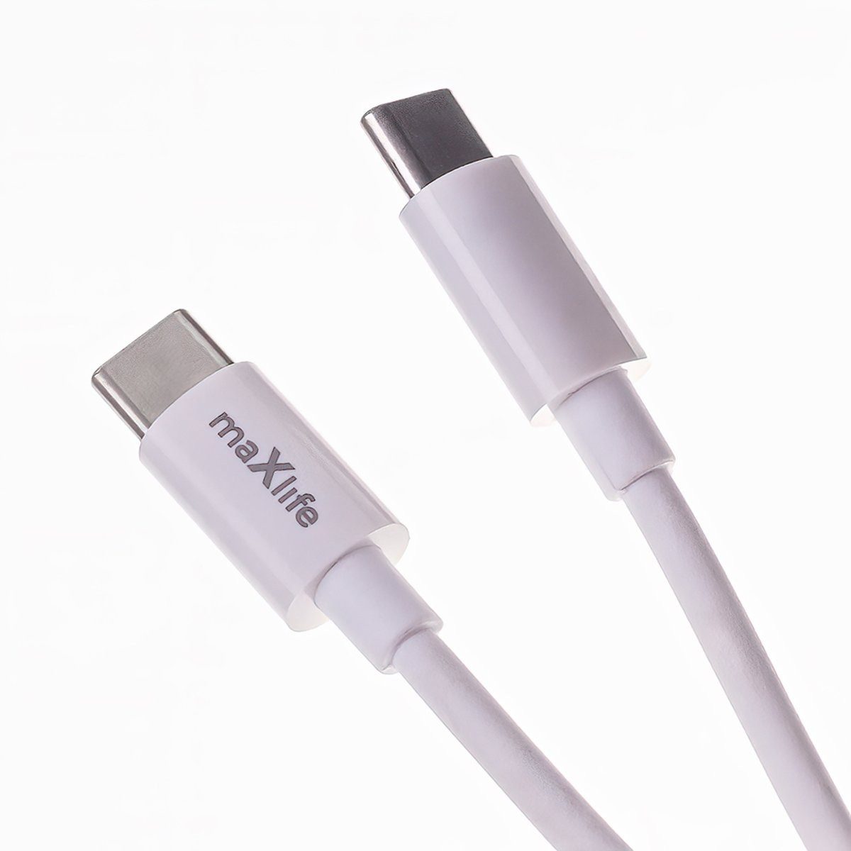 MaXlife Maxlife MXTC-06-20C PD QC Ladegerät 1x USB-C 20W weiß + USB-C - USB-C Smartphone-Ladegerät