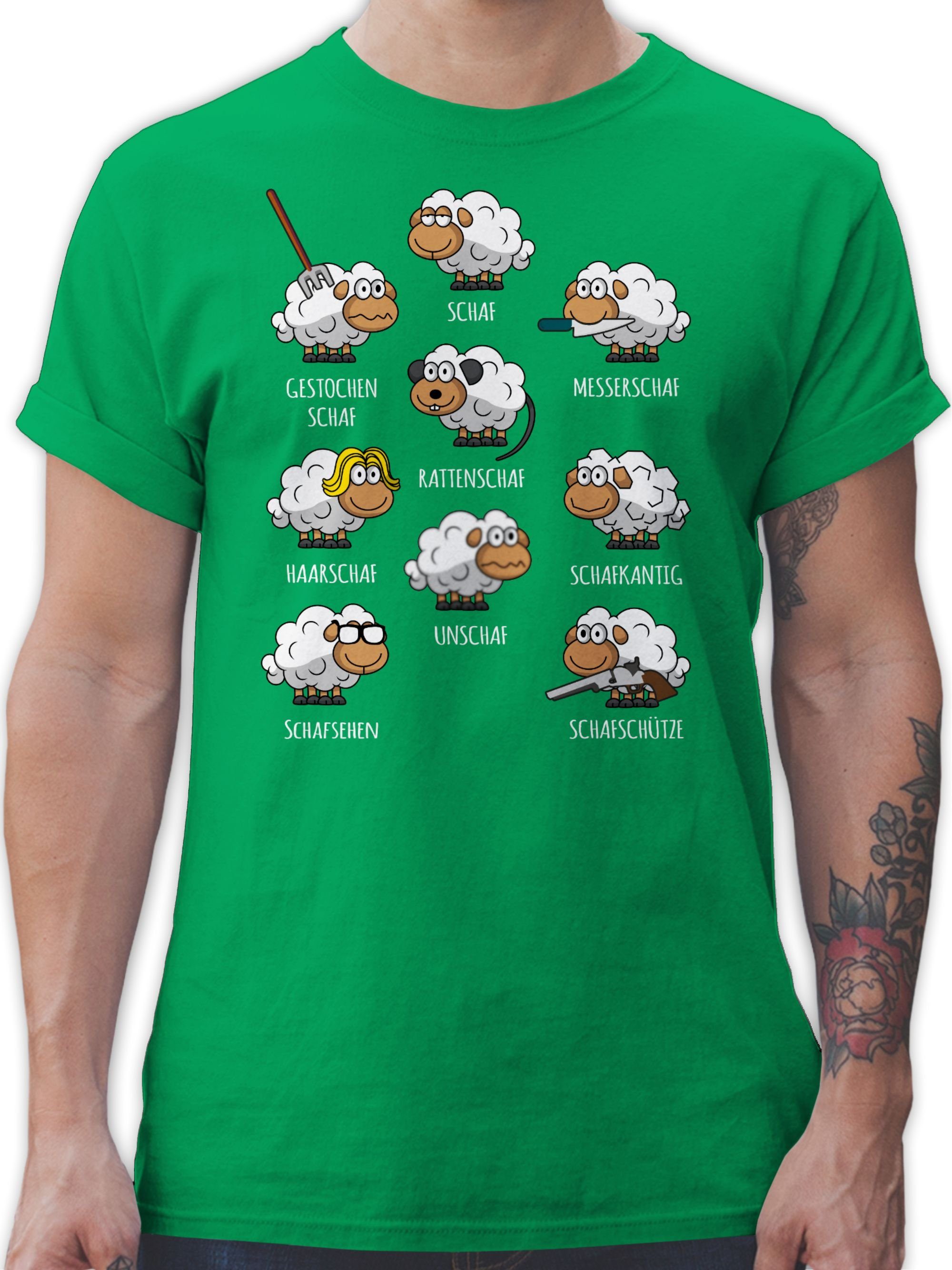Lustig Schäfchen Schaf Schafbauer Sheep 03 Shirtracer Grün Schafe Schaf Schäfer T-Shirt Witzig
