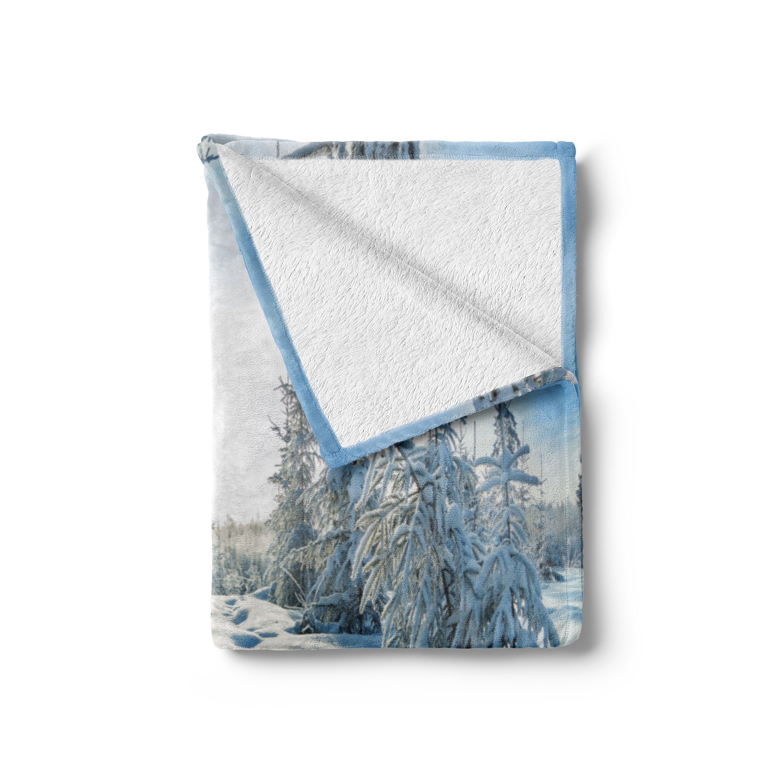 Himmel und Außenbereich, Innen- den Gemütlicher Baum-Abdrücke Plüsch Blauer Wohndecke Winter Abakuhaus, für