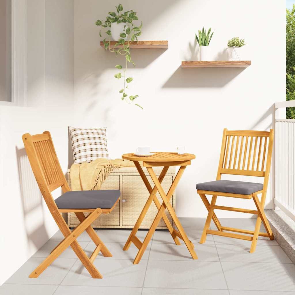 vidaXL Gartenstuhl Klappstuhl 2 stk. Braun Massivholz (2 St)