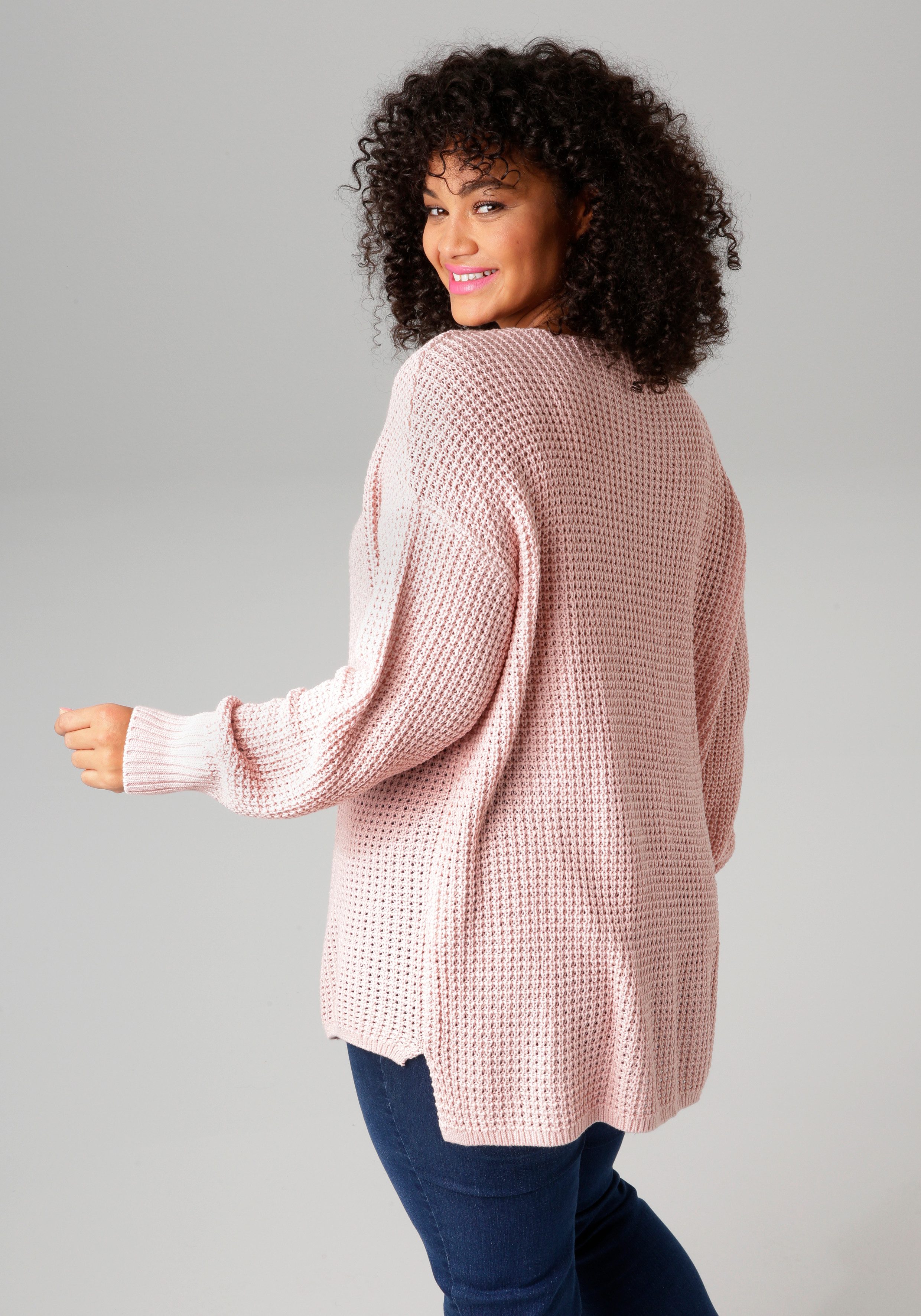 Aniston PLUS Strickpullover im dezenten Ajour-Strickmuster günstig online kaufen