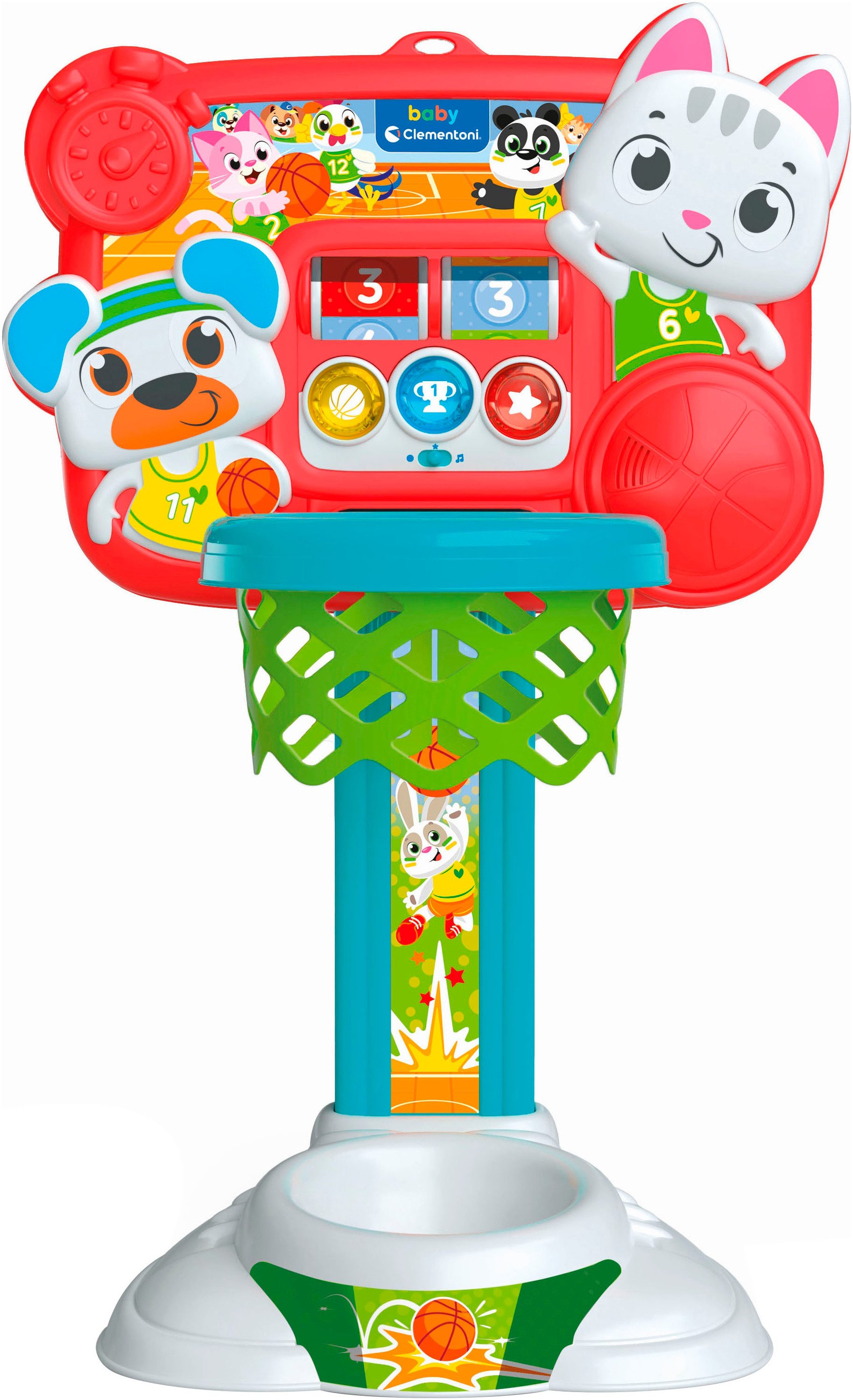 Clementoni® Lernspielzeug Interaktiver Basketball-Korb, mit Licht und Sound