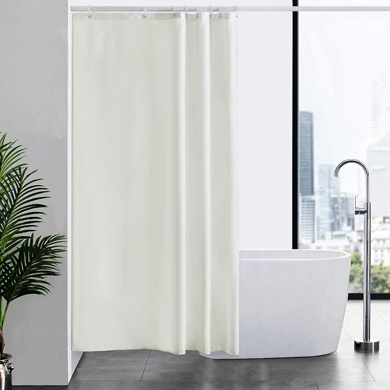 Duschvorhang Duschvorhang Textil Anti-schimmel Wasserdicht Waschbar Beige 120x200cm