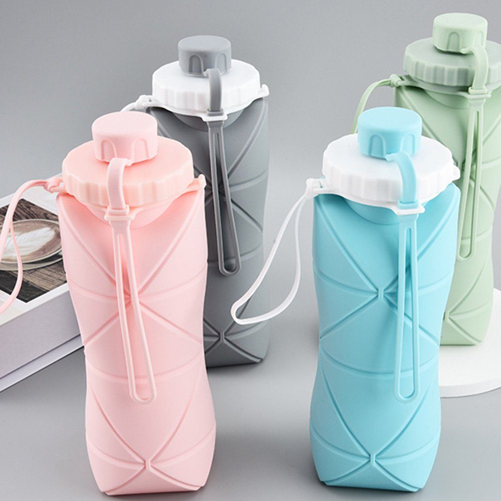 Wasserflaschen Trinkflasche Sport NUODWELL Silikon-Wasserflaschen, Kollabierbare BPA-Frei, Rosa