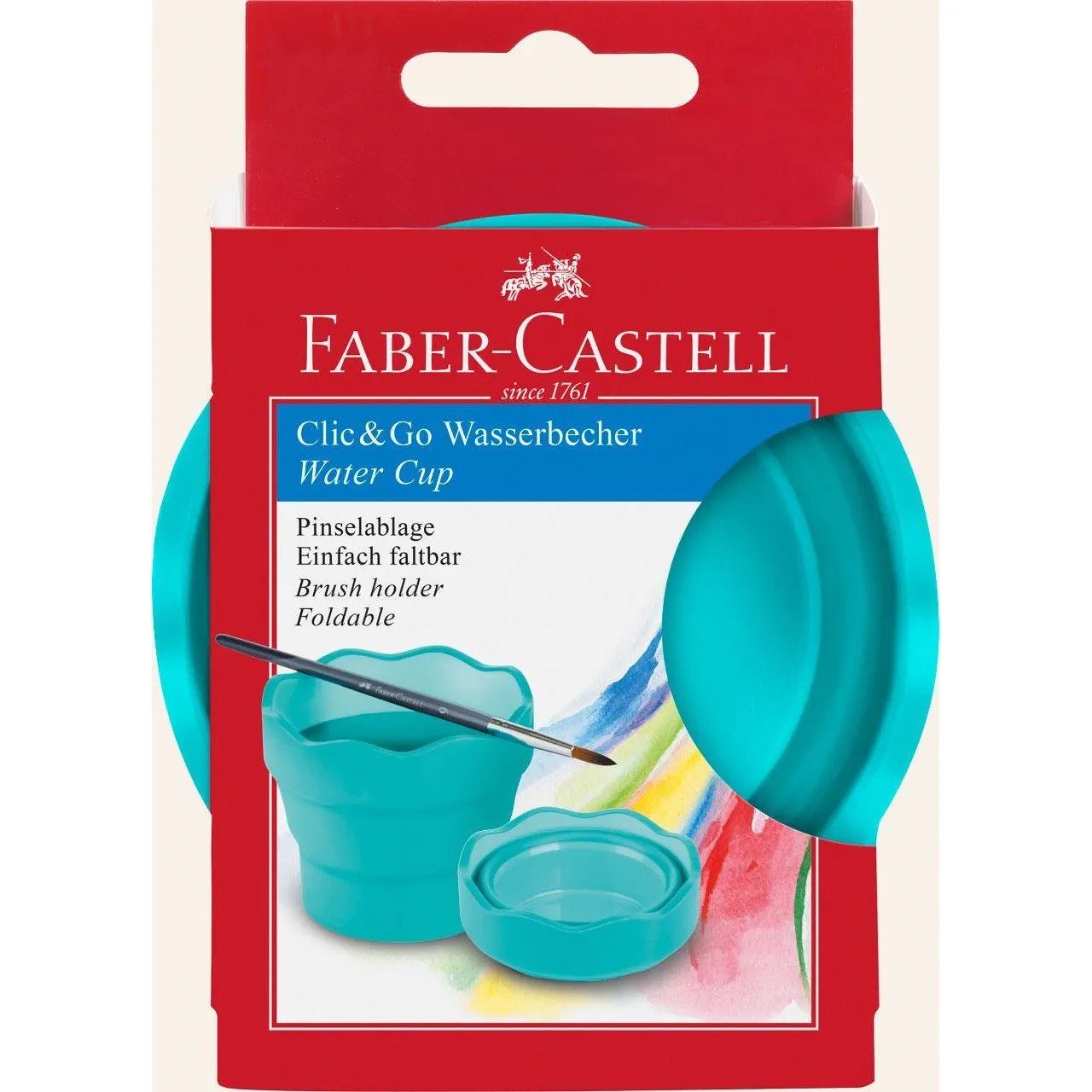 Faber-Castell Malbecher FABER-CASTELL Wasserbecher CLIC & GO, türkis – Bild 2 von 4
