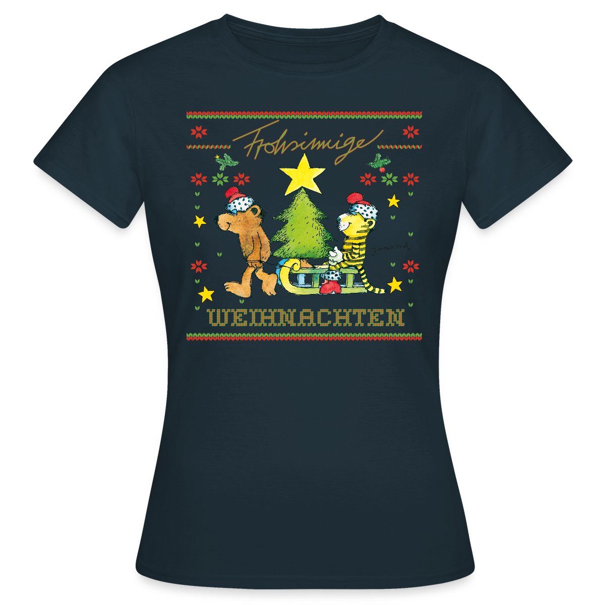 Spreadshirt T-Shirt Janosch Frohsinnige Weihnachten Ugly günstig online kaufen
