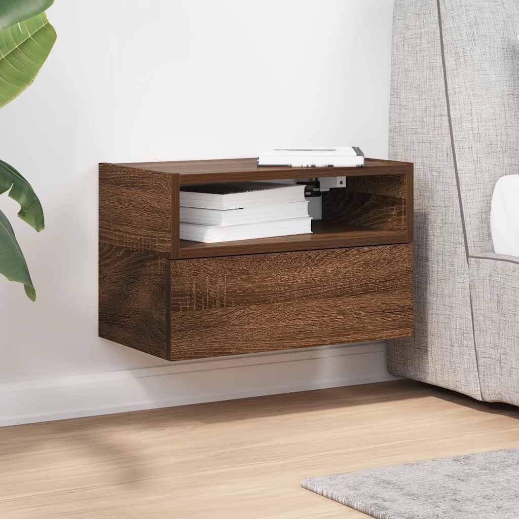 vidaXL Nachttisch Wand-Nachttisch Braun Eichen-Optik 45x26x28,5 günstig online kaufen