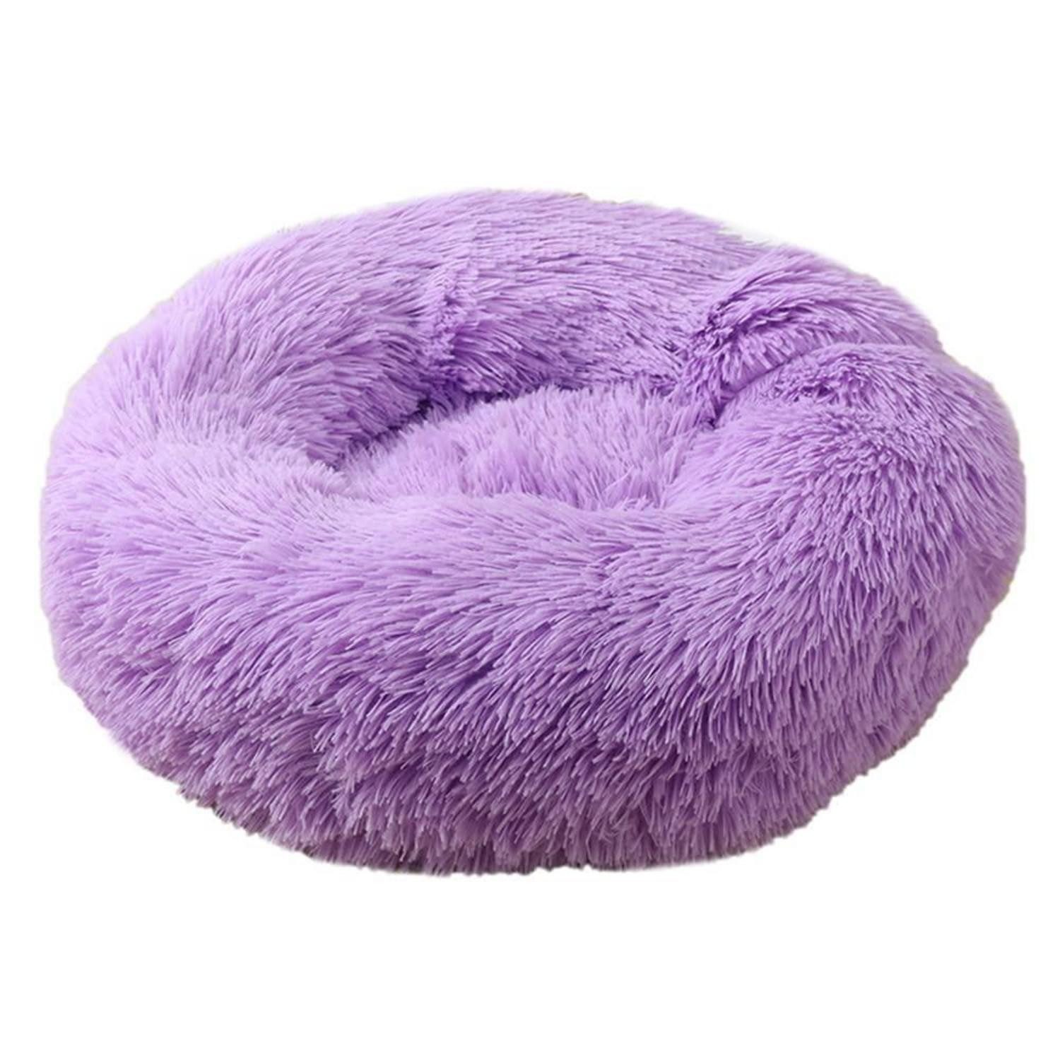 LuxusKollektion Hundebett Hundebett/Katzenbett Donut Flauschig Lila 40CM