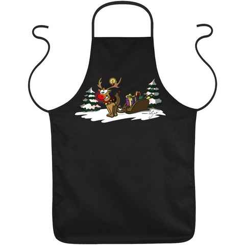 Tini - Shirts Kochschürze Rentier Weihnachtsschürze - Kochschürze Weihnachten : Rudolph, Weihnachtsmarkt Schürze Glühweinstand