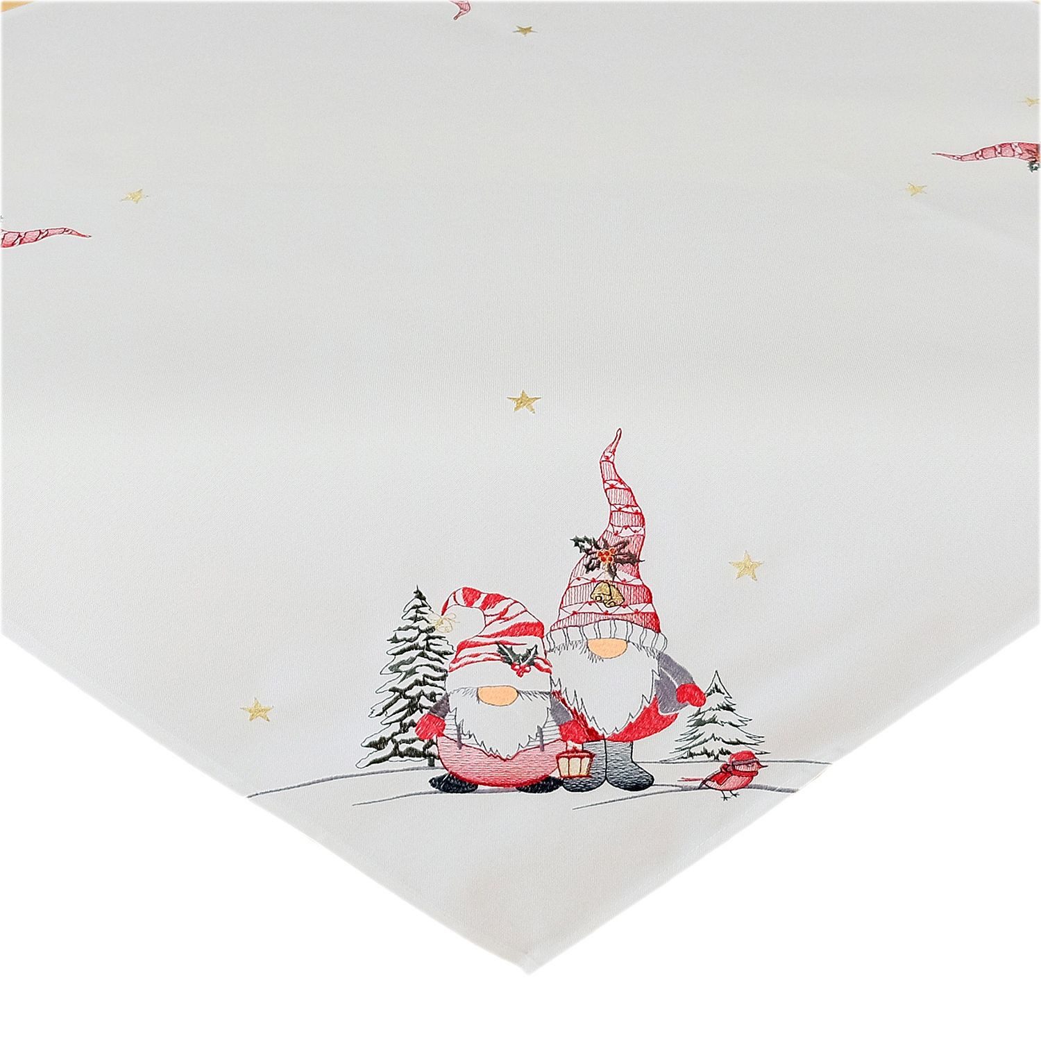 texpot Tischdecke Stickerei Wichtelmänner Weihnachten Winter (1-tlg)