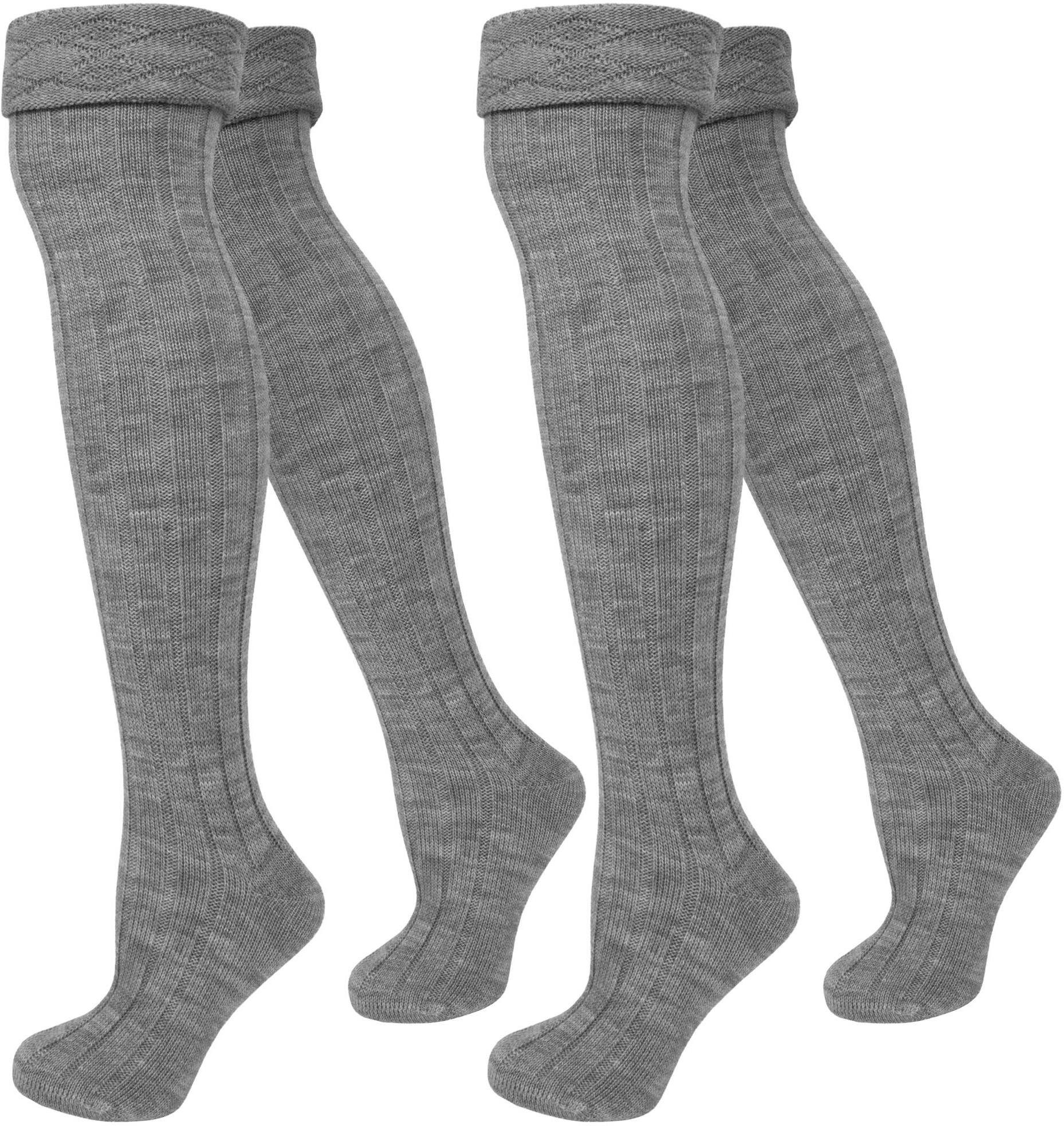 normani Overknees 2 Paar Overknees gerippt mit Umschlag mit Rippmuster günstig online kaufen