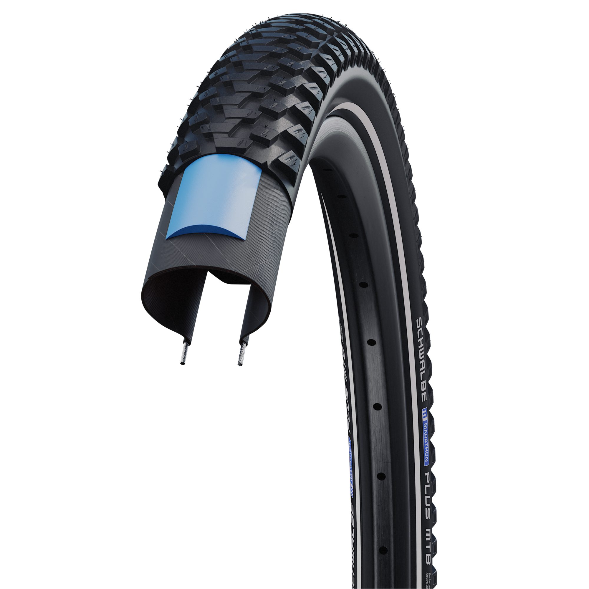 Schwalbe Fahrradreifen Schwalbe Marathon Plus MTB 57-584 SmartGuard 27.5x2.25 Mantel, Drahtreifen