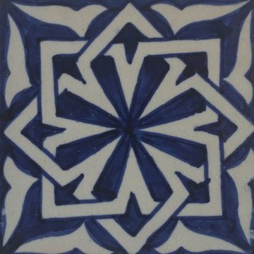 Casa Moro Wandfliese Marokkanische Keramikfliese Hala 10x10 cm blau weiß handbemalte orientalische Fliese Kunsthandwerk aus Marokko Wandfliese für schöne Küche Dusche Badezimmer, HBF8025, Blau Weiß