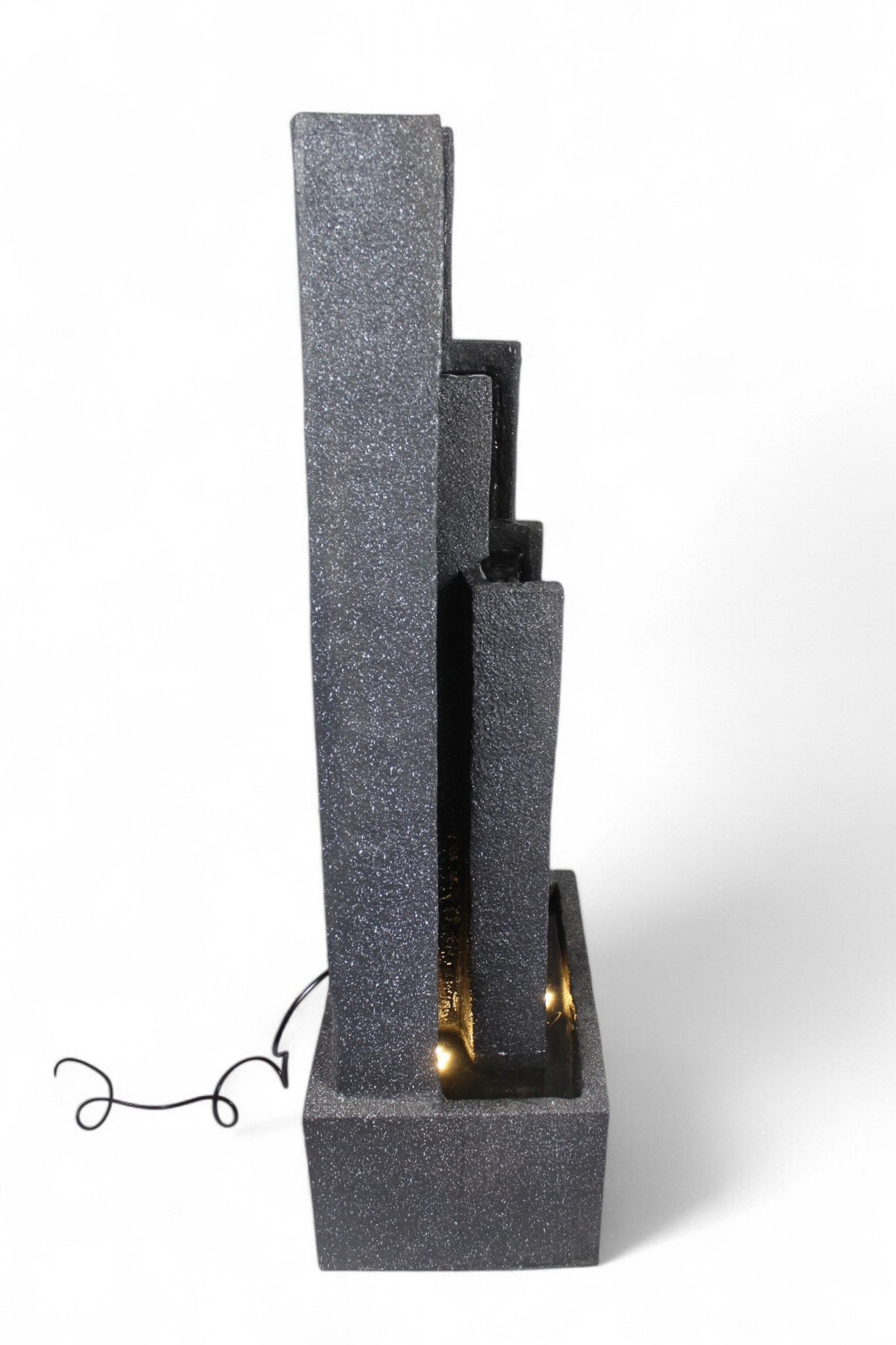 Arnusa Gartenbrunnen Springbrunnen BK903 Wasserwand 99 cm Standbrunnen mit LED groß, 37 cm Breite, Gartendekoration Zimmerbrunnen