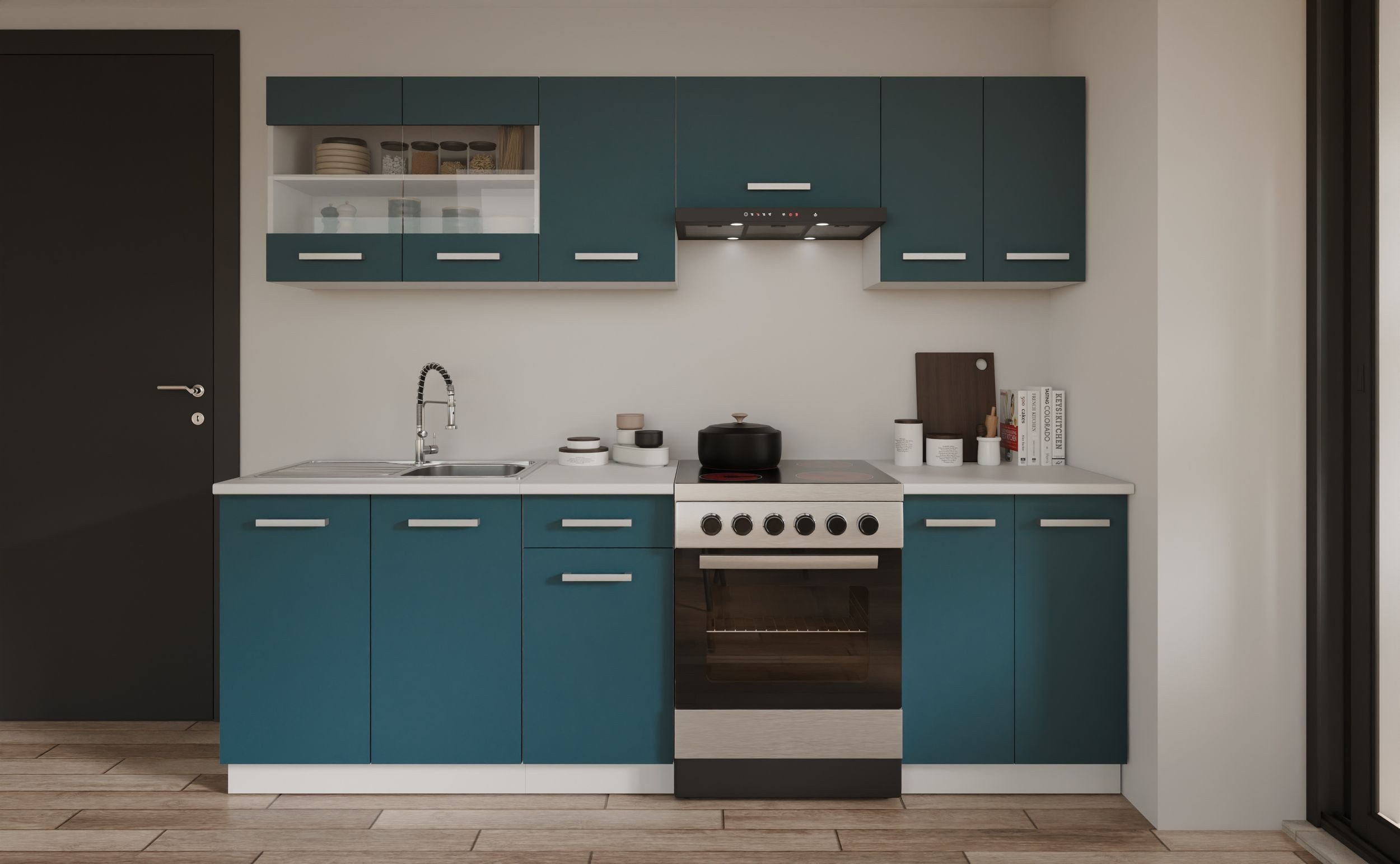 Küchen-Preisbombe Küchenzeile Küche Robby 240 cm Küchenzeile Küchenblock Si günstig online kaufen