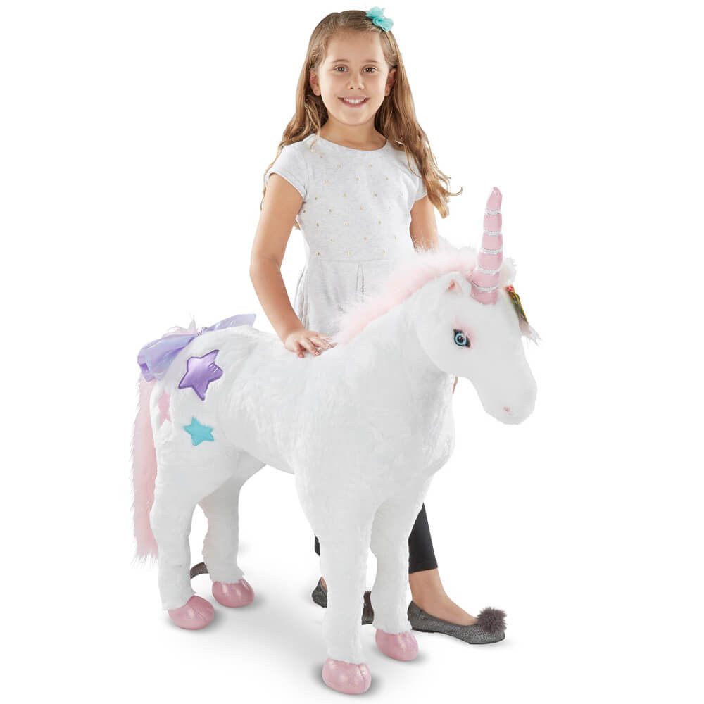 Melissa & Doug Tierkuscheltier Einhorn Kuscheltier groß XXL stehend - ca. 82 cm