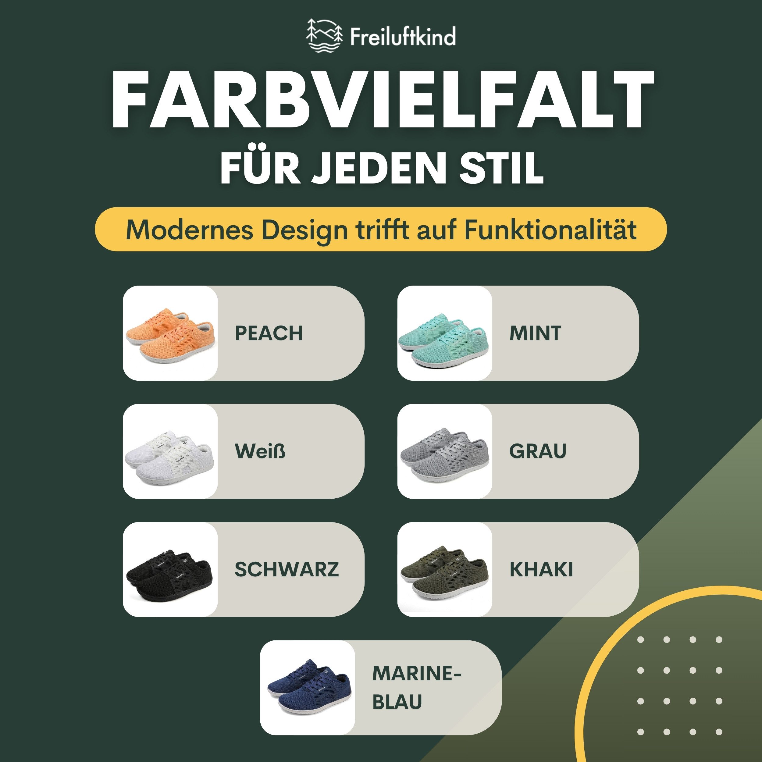 Freiluftkind Hokkaido – gesunde Barfußschuhe Sneaker - Entlastung für Gelenke Sneaker