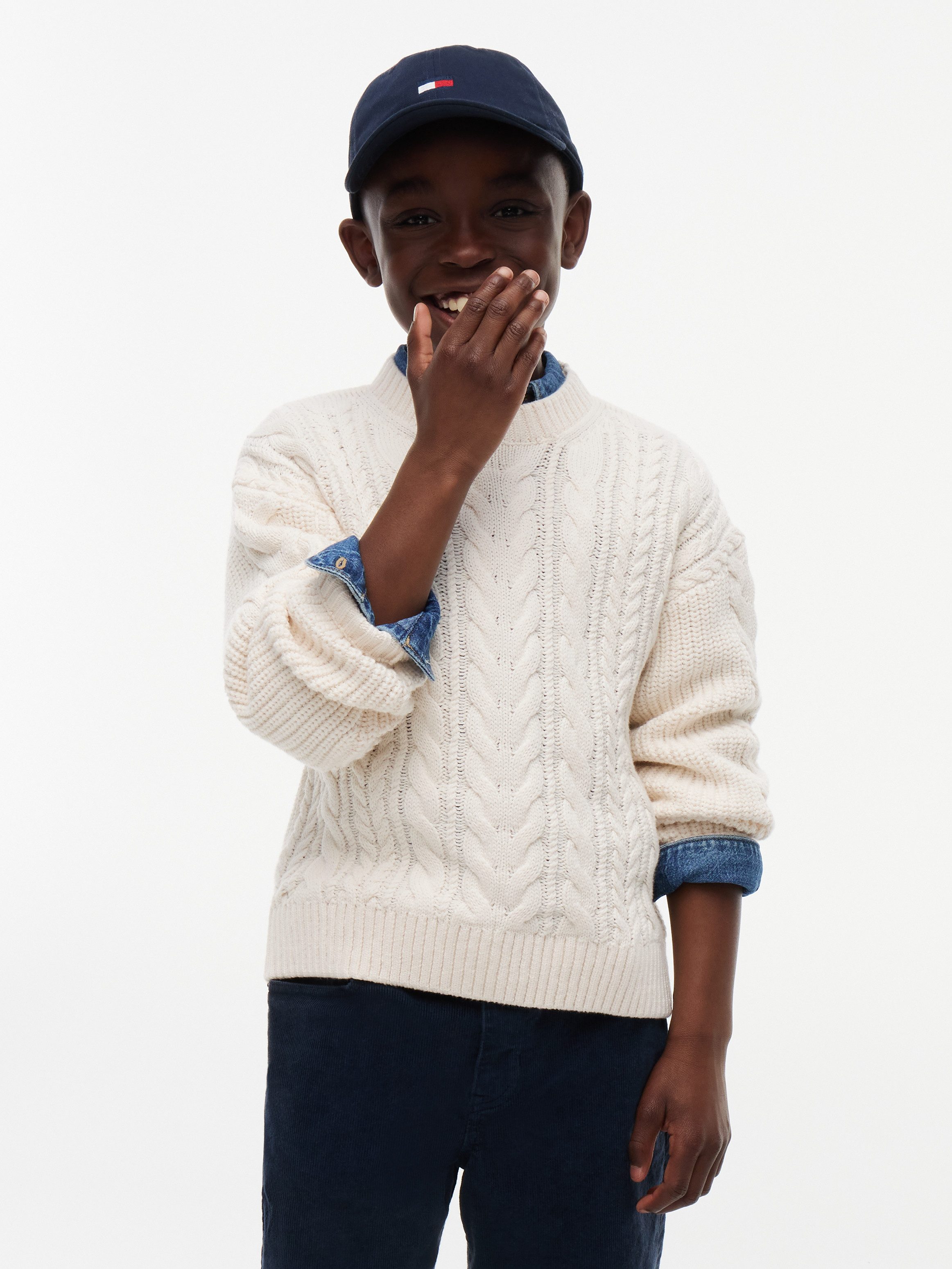 Tommy Hilfiger Strickpullover Regular Fit, Baumwoll-Mix, Kinder bis 16 Jahre