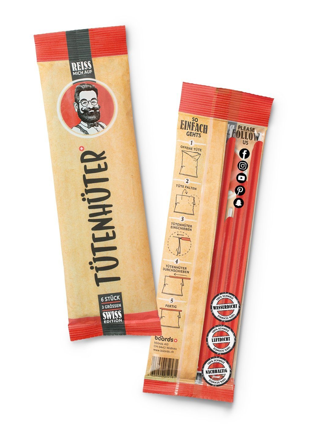 LK Trend & Style Verschlussklammer Tütenhüter: Verschlussmöglichkeit von Tüten oder Beutel (6-tlg), Wasserdicht, Luftdicht, Aromaschutz.