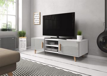 VIVENTE Möbel Lowboard SWEDEN - TV Lowboard, 2 Türen, Holzfüße