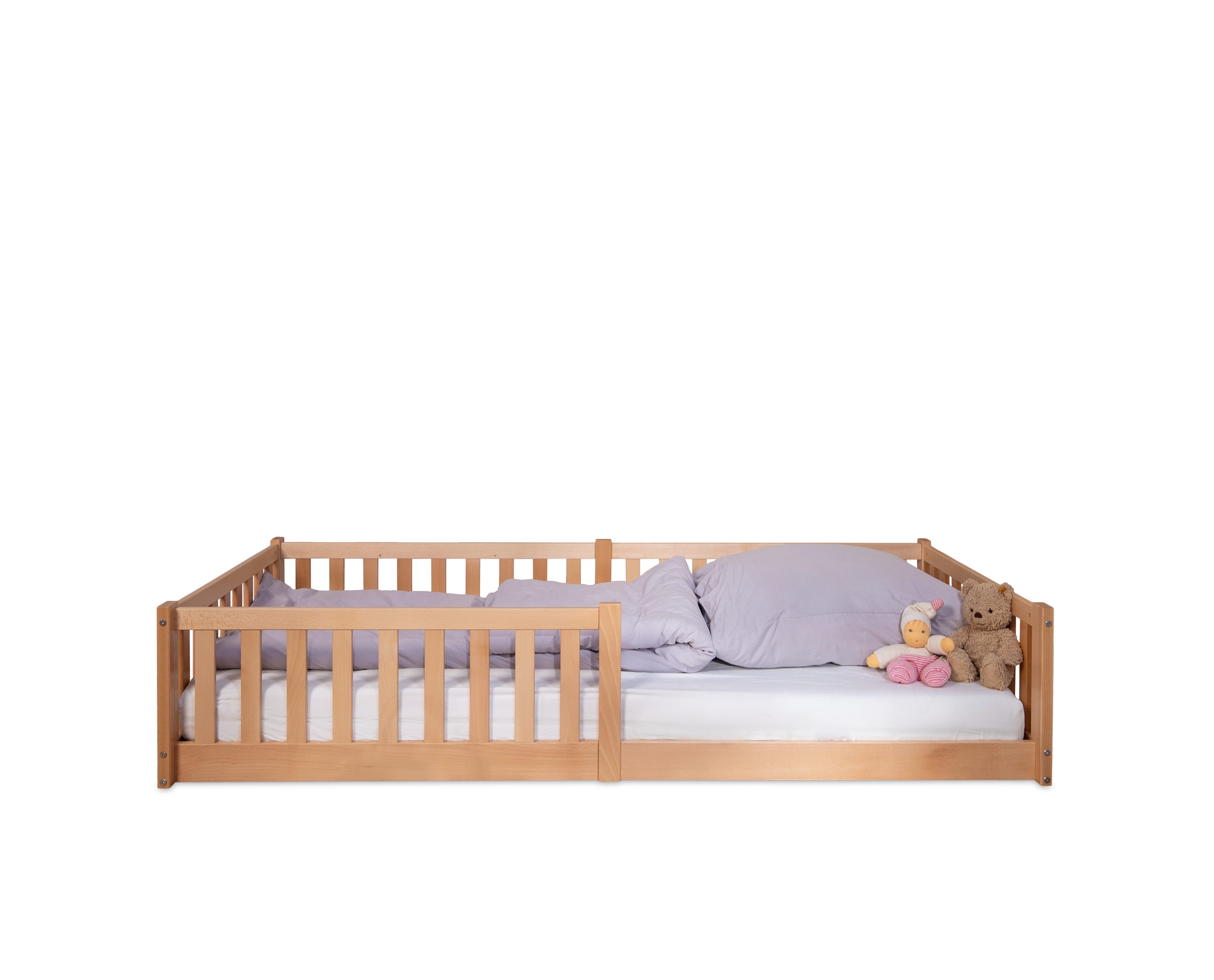 tiSsi® Hausbett tiSsi® Bodenbett / Hausbett ENNO 90x200 cm Buche inkl. opt. Dach (Set, inklusive optionalem Dach, inklusive Rollrost), inklusive optionalem Dach, Massivholz