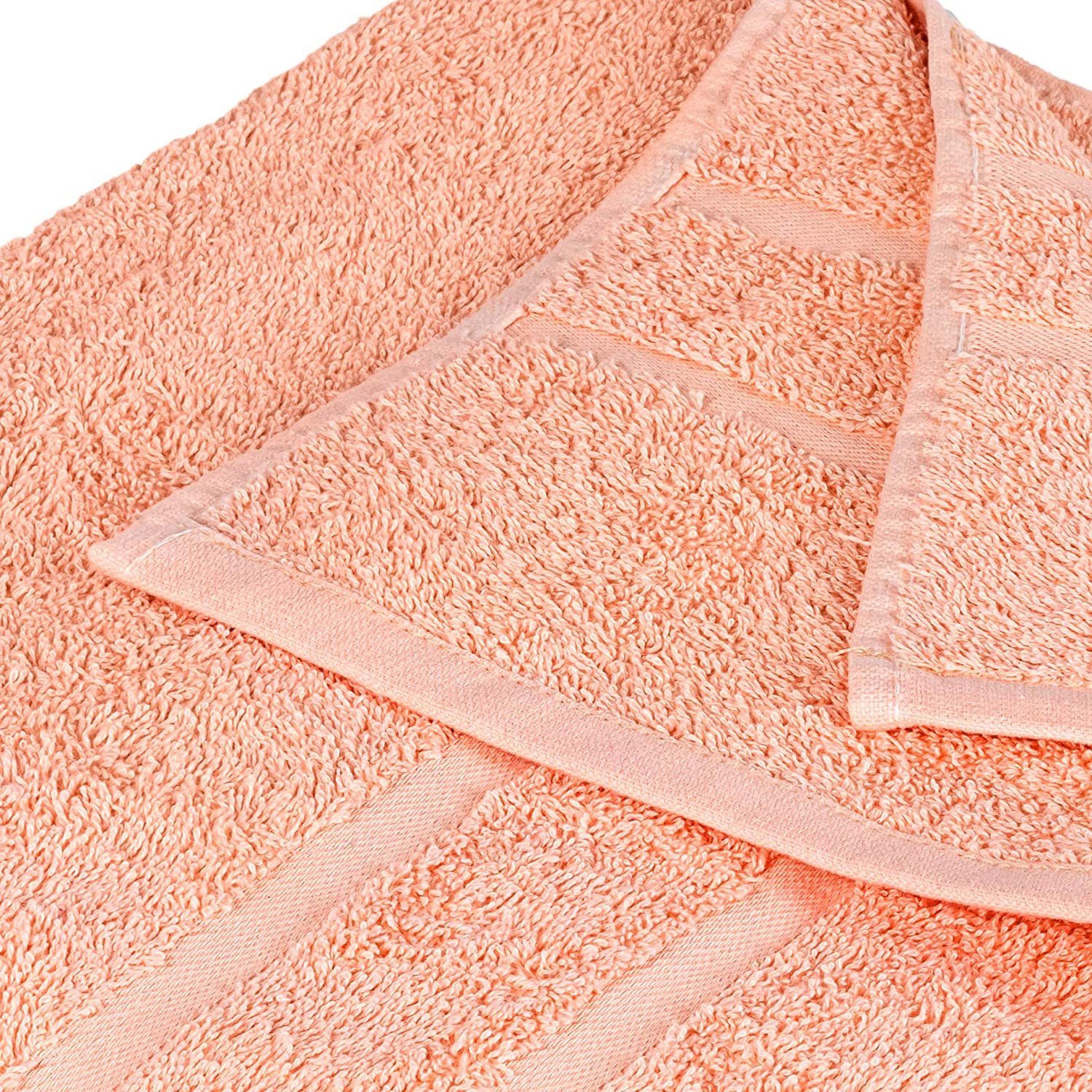 StickandShine Handtuch Set 4x Gästehandtuch Handtücher SET Duschtücher (Spar-SET) 100% 2x 4x Baumwolle, Peach