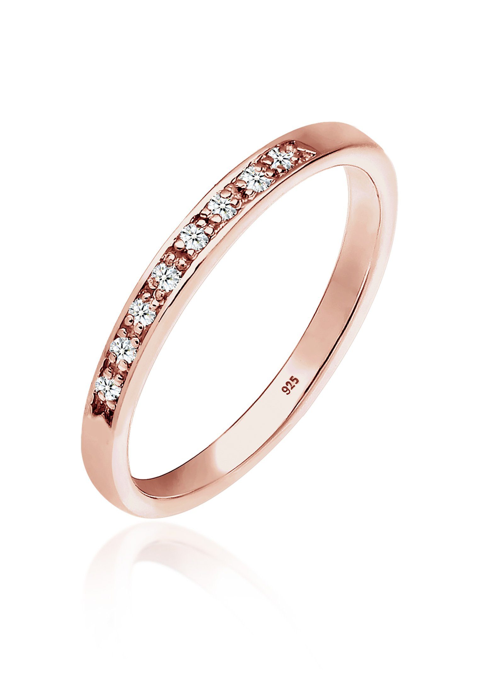 Elli DIAMONDS Verlobungsring Aufsteckring Funkelnd Diamant (0.04 ct) 925 Silber