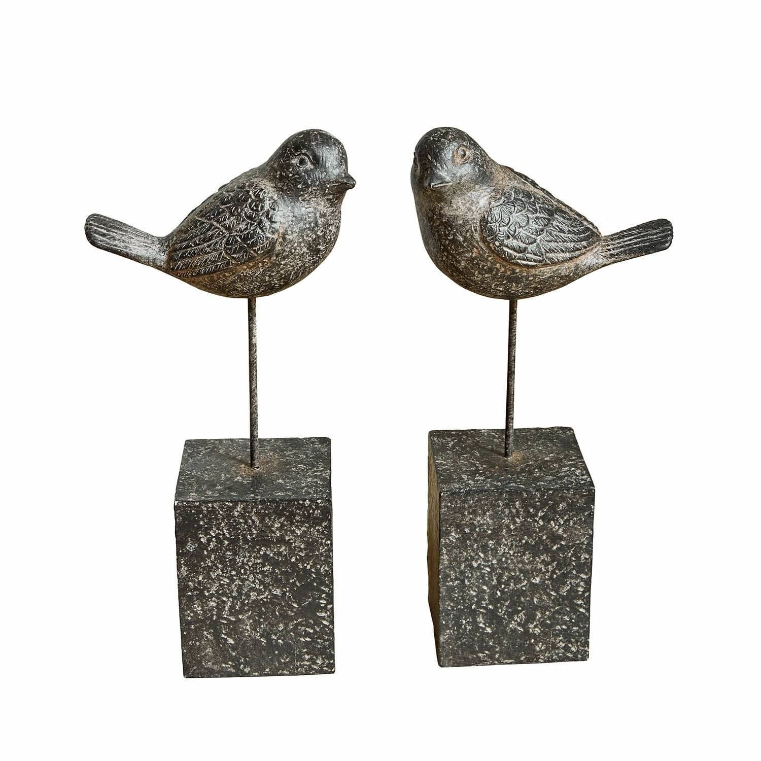 Mirabeau Dekofigur Deko-Vogel 2er Set Juxivel antikbraun
