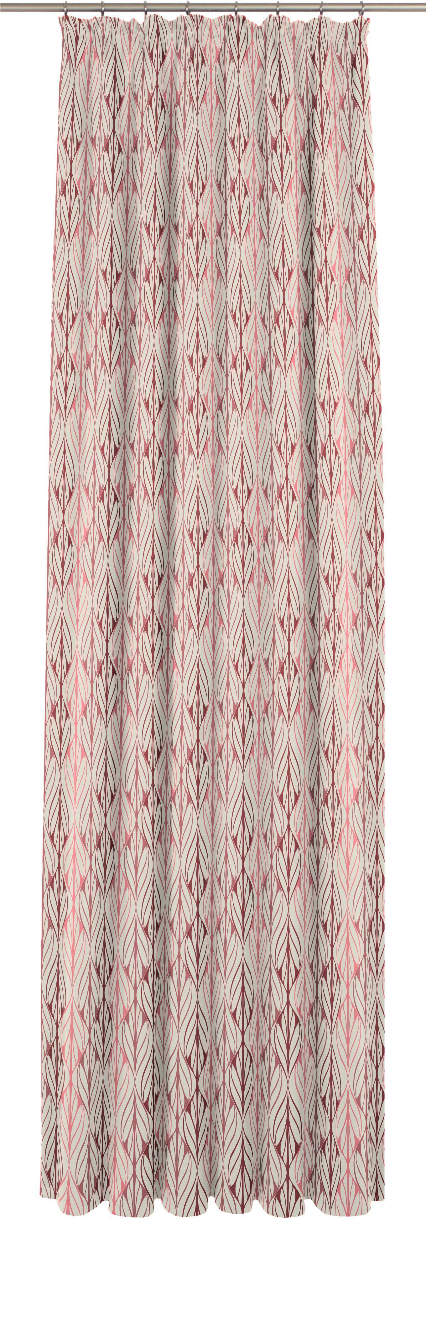 blickdicht, Wave, St), rot/natur/rosa Vorhang (1 Bio-Baumwolle nachhaltig aus Jacquard, Adam, Kräuselband