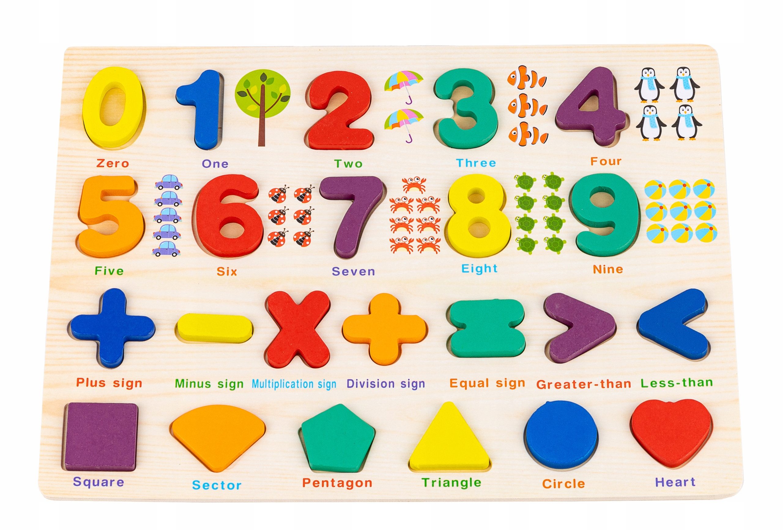 kinderplay Puzzle Holz Lernpuzzle Zahlen Englisch – Spielspaß für Kinder – Pädagogisch, Puzzleteile